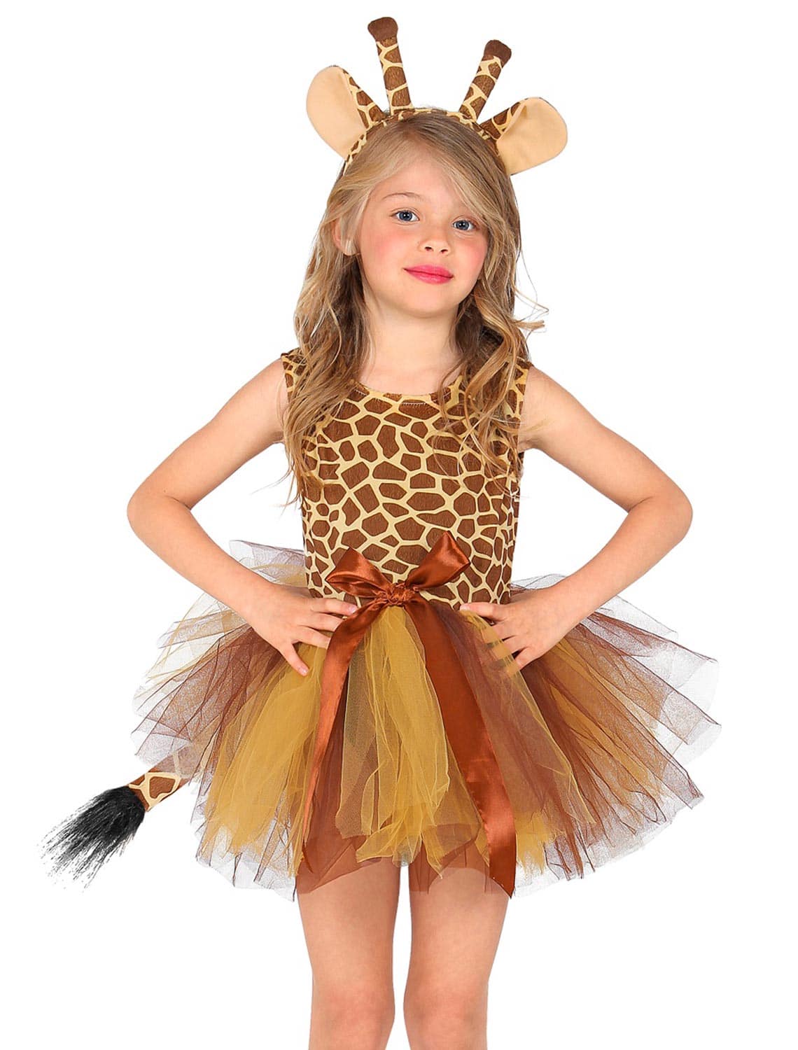 Kleid Giraffe 2-tlg. Kinder beige/braun 110