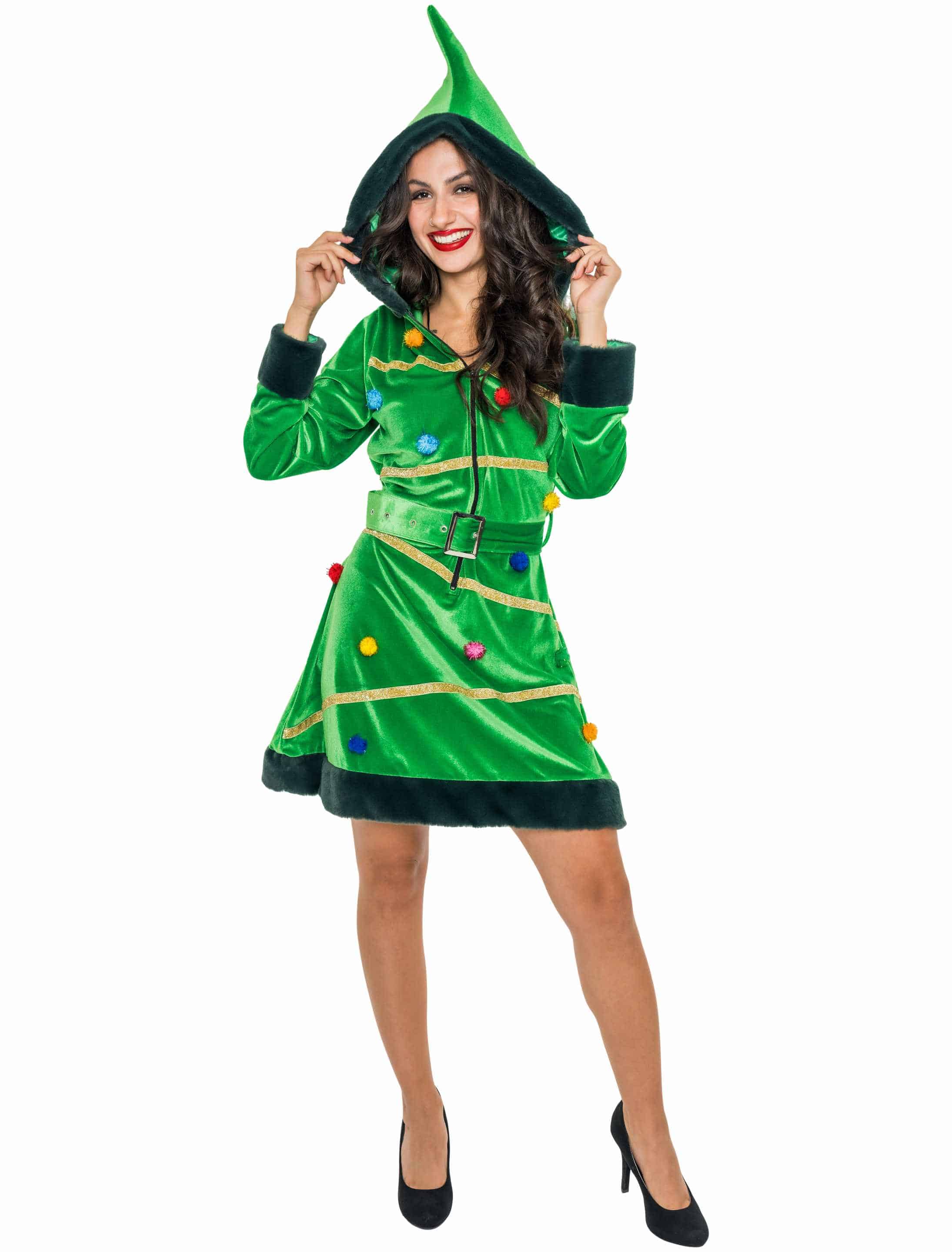 Kleid Weihnachtsbaum Damen grün L/XL