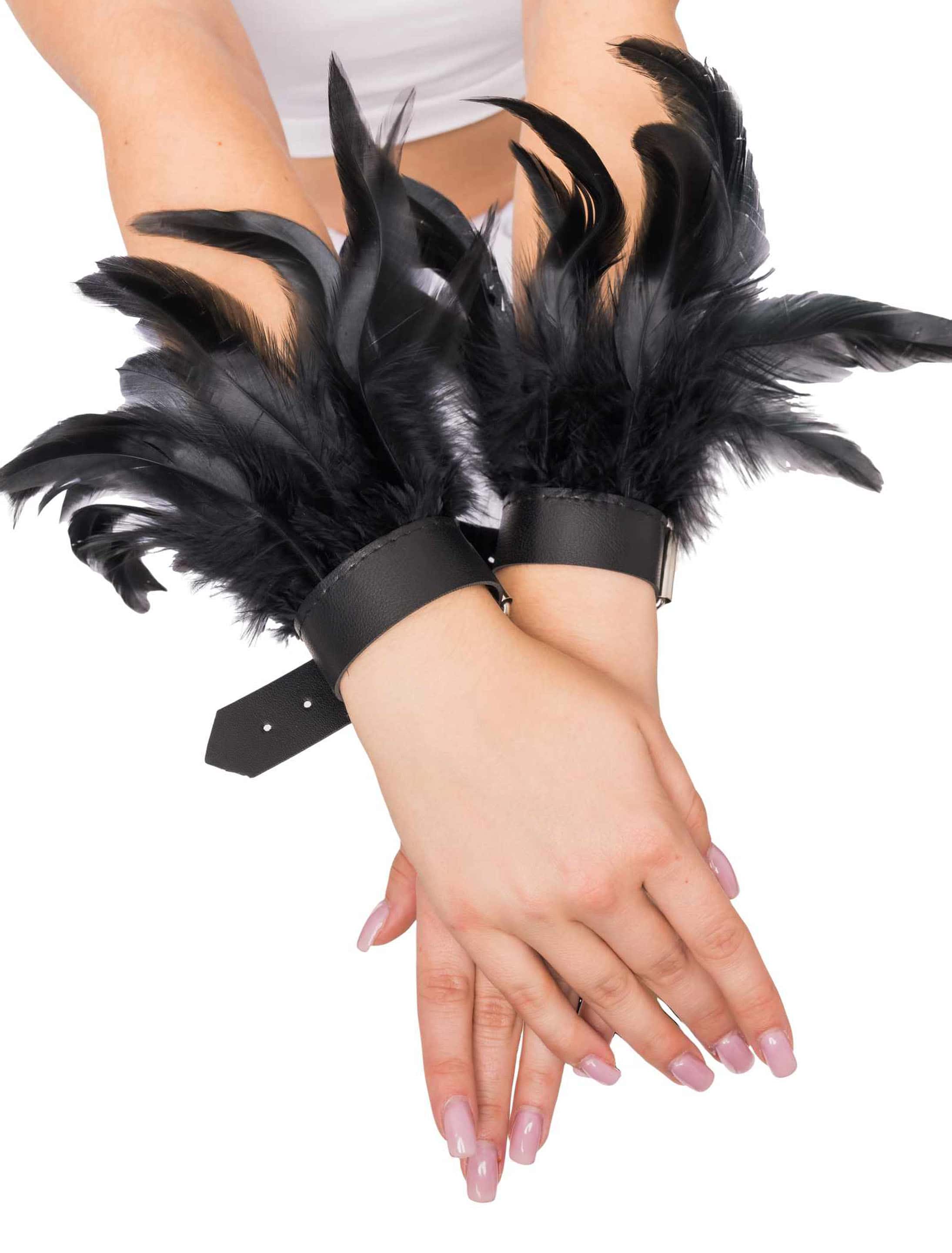 Armband mit Federn schwarz