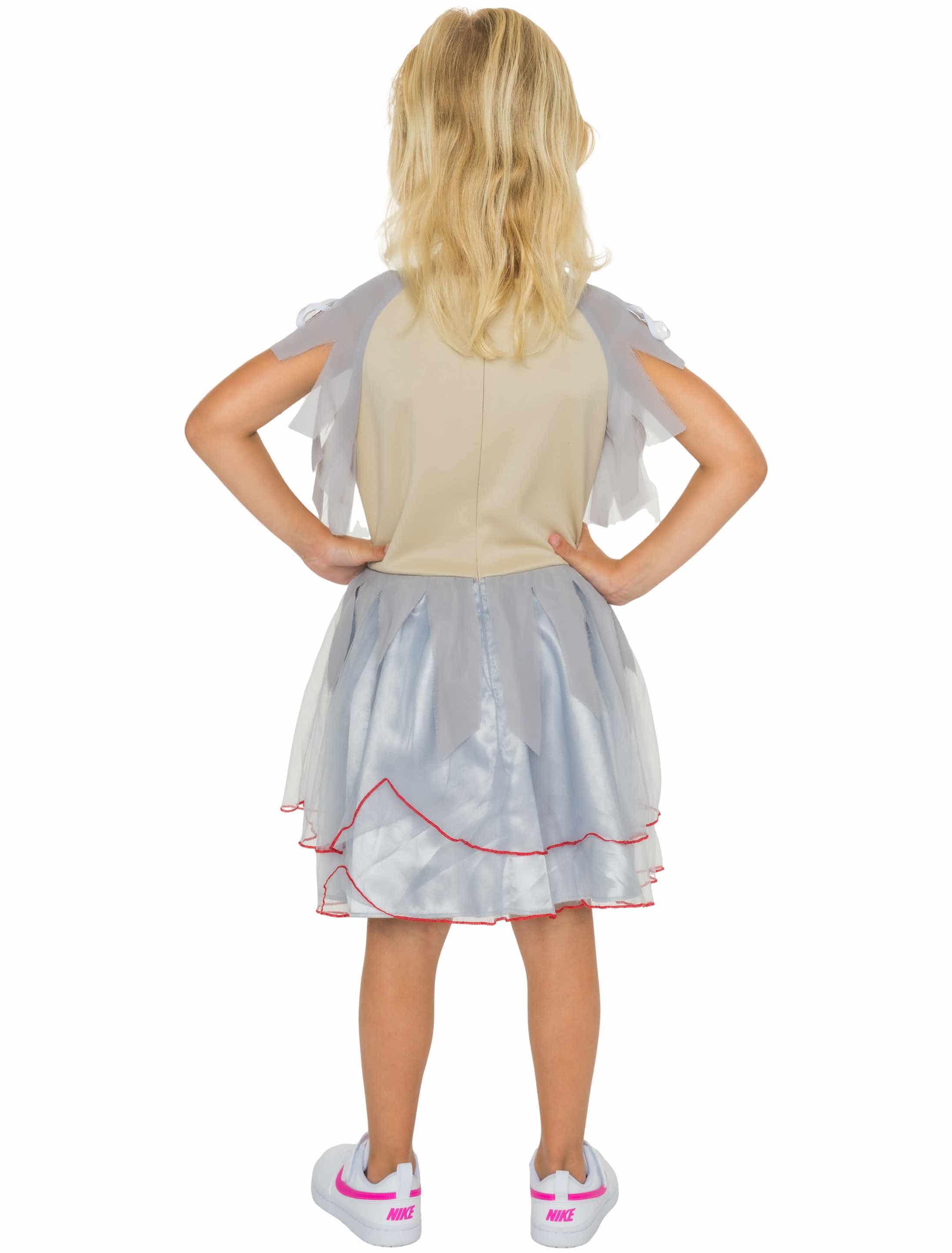 Kleid Clown mit Fliege Kinder grau 140