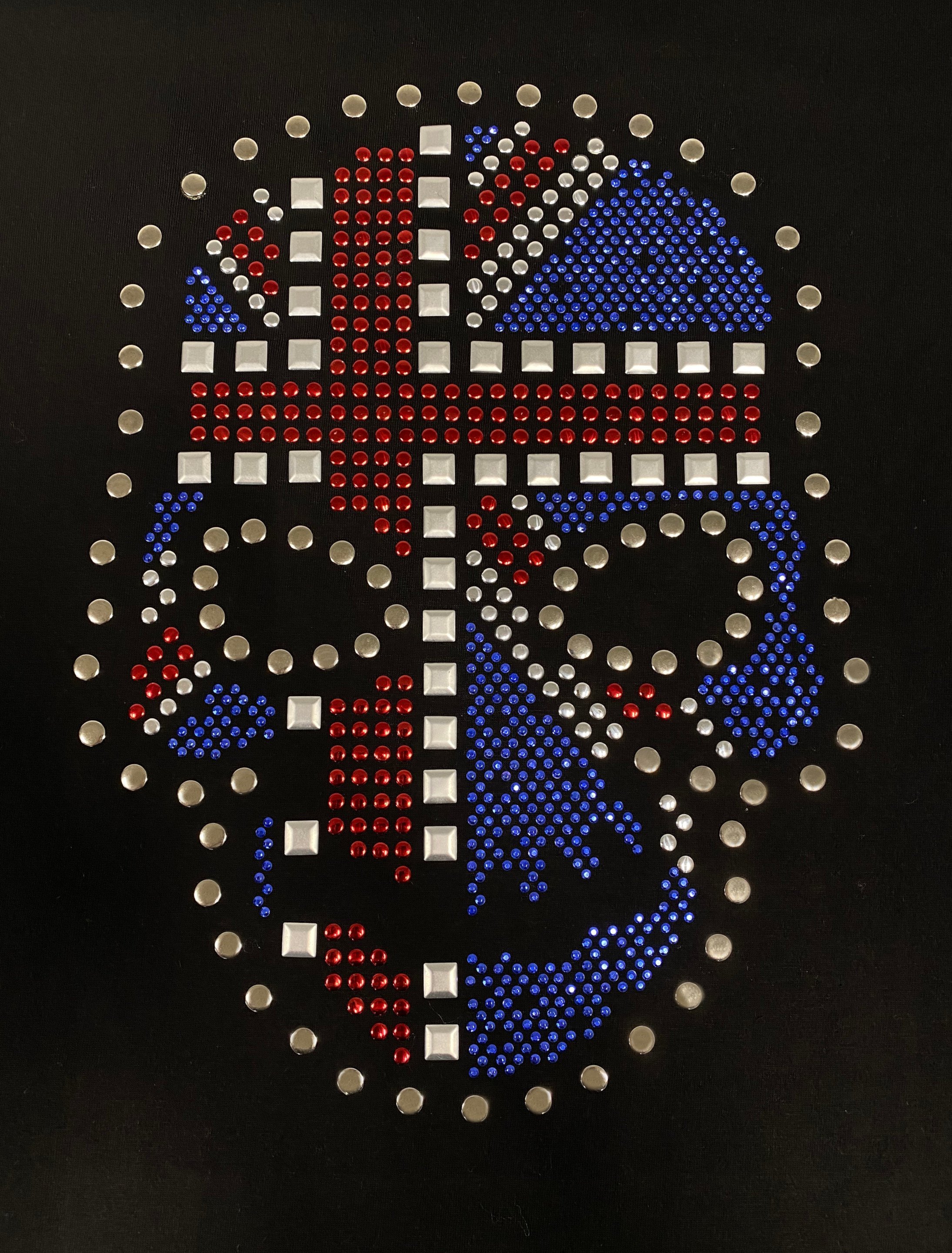 Bügelbild Kristallschädel Union Jack 24x32cm