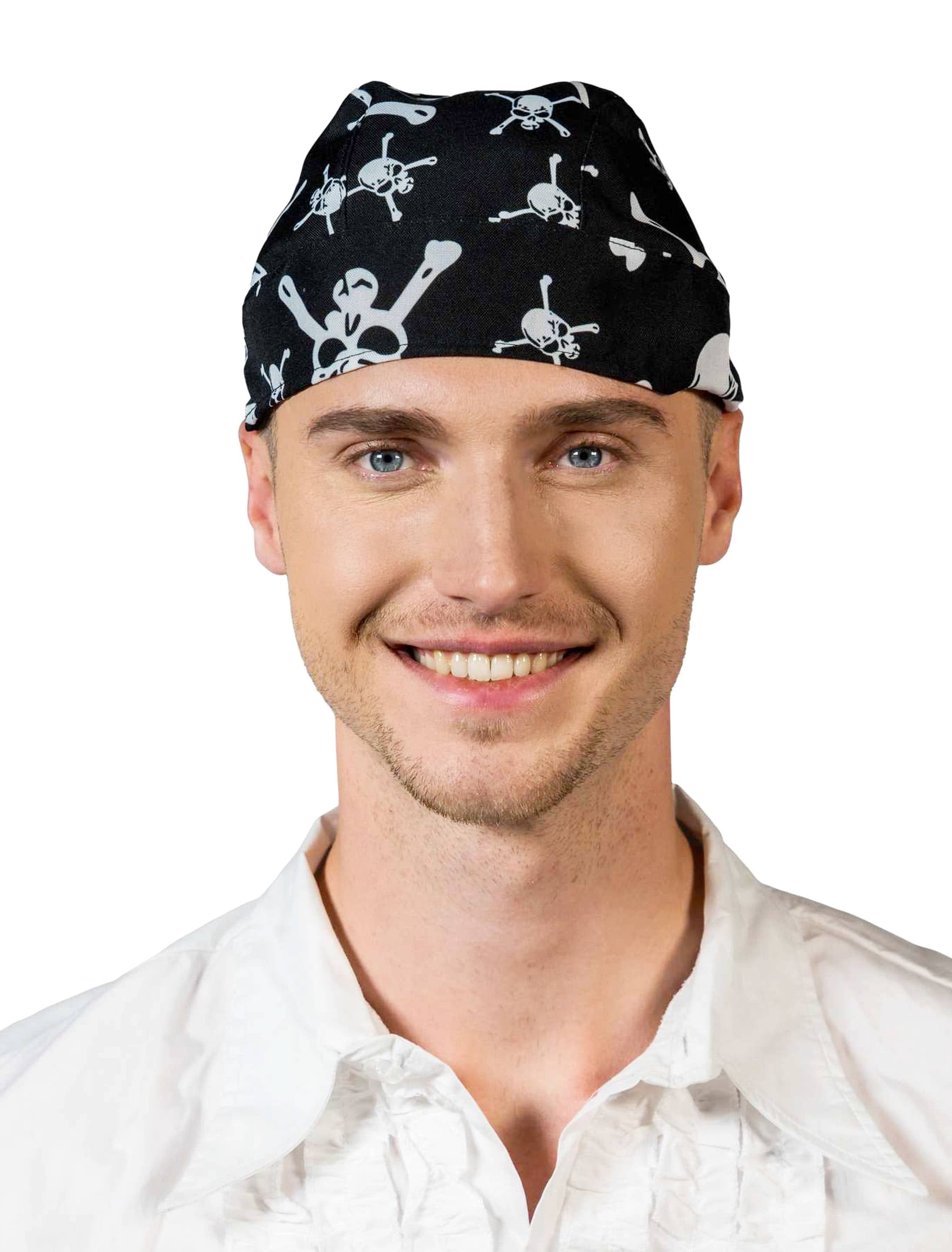 Bandana Totenkopf schwarz/weiß