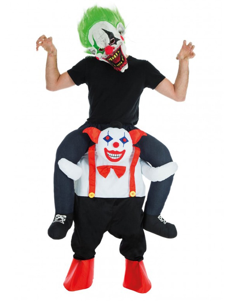 Kostüm Huckepack Clown Kinder schwarz/weiß/rot one size