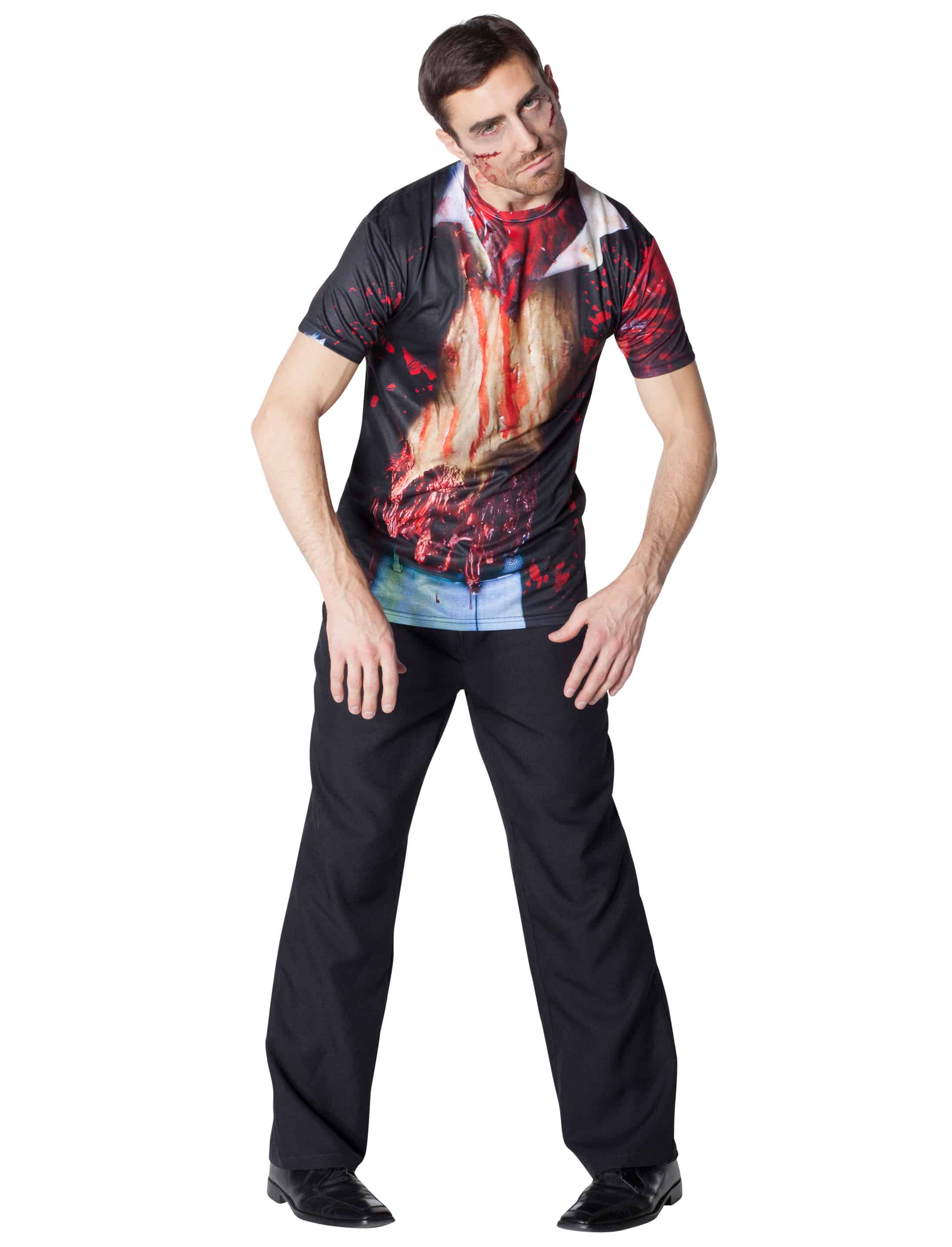 T-Shirt Zombie Herren schwarz XL