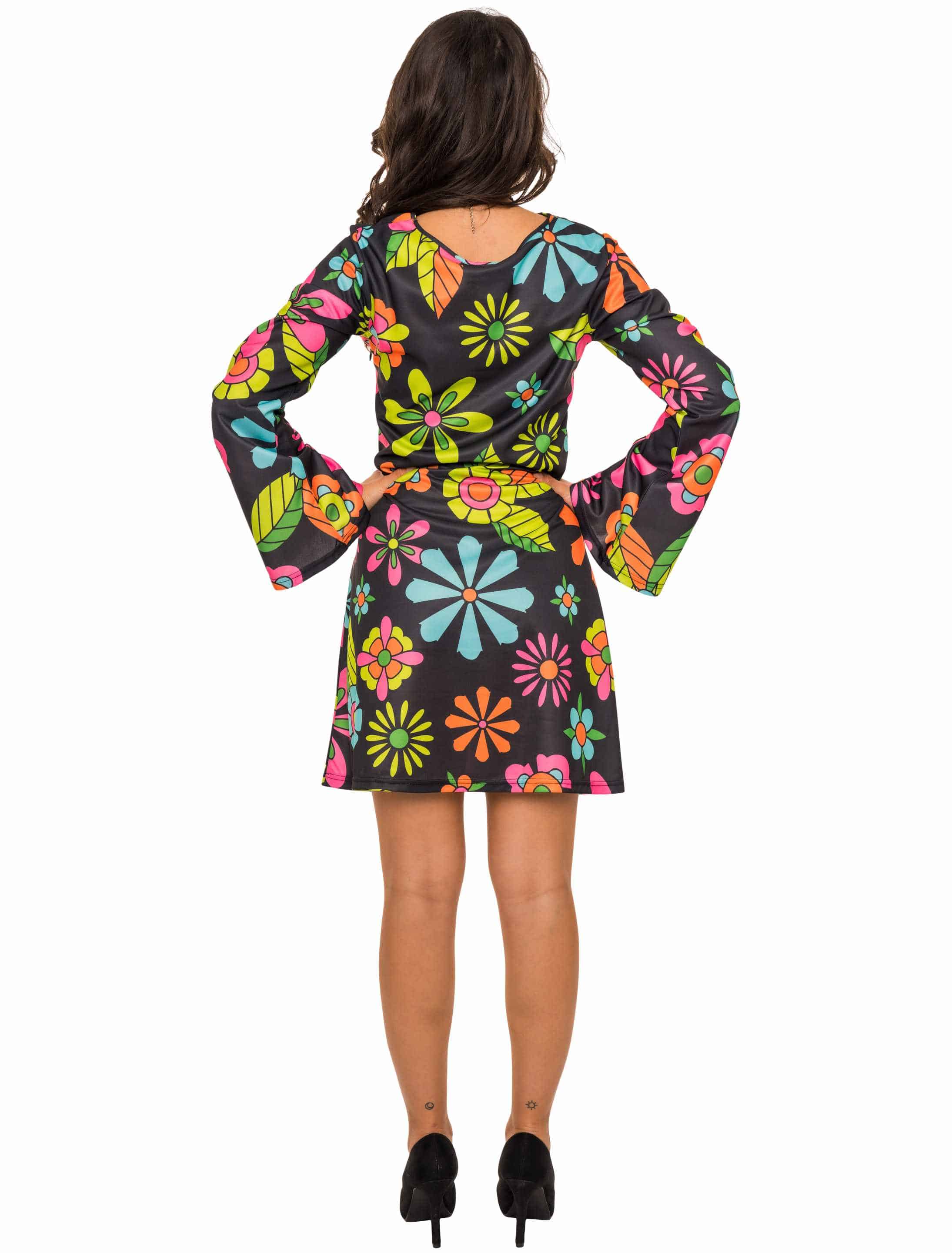 Kleid Flower Power Damen bunt S