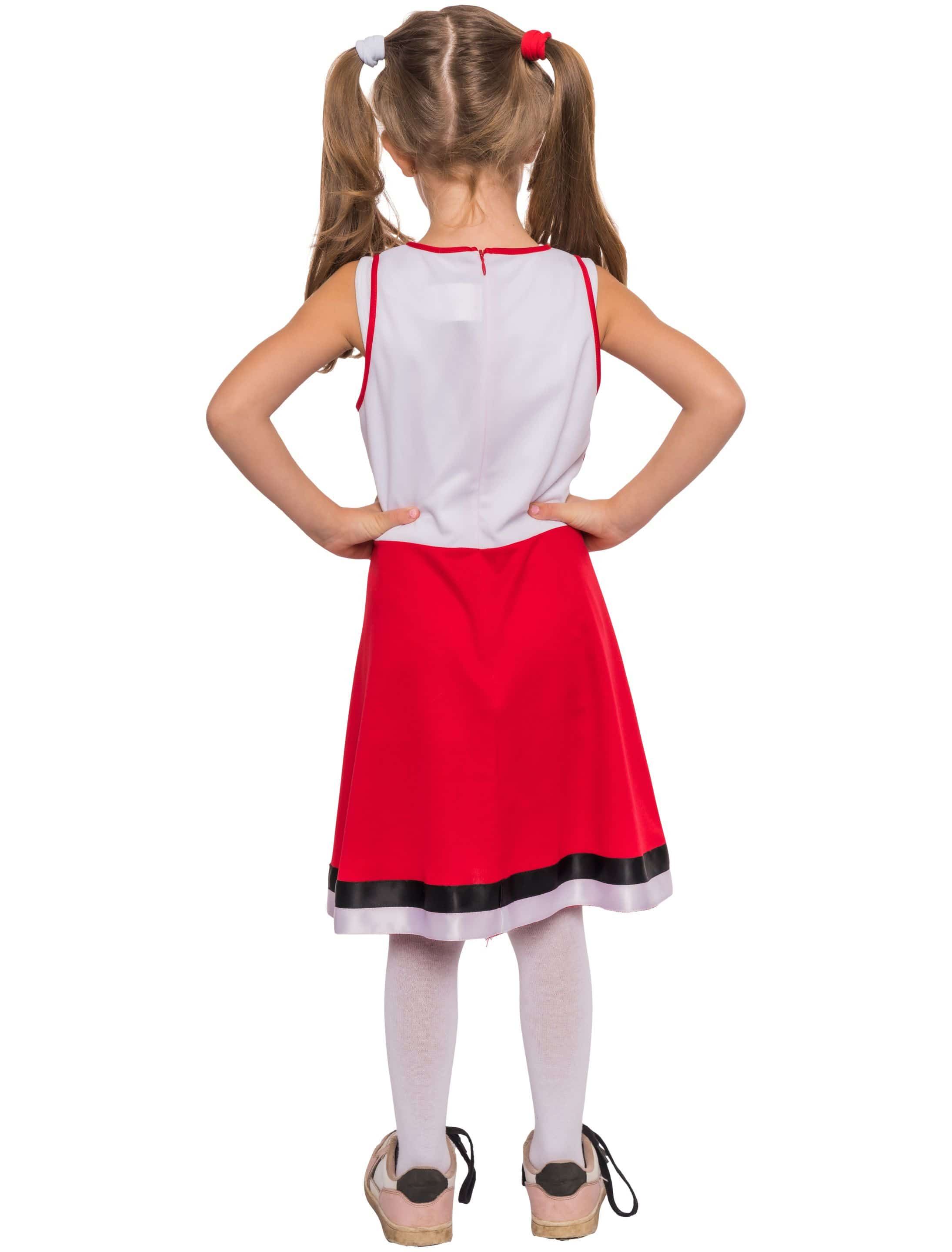 Kleid Cheerleader blutig rot/weiß 116-128