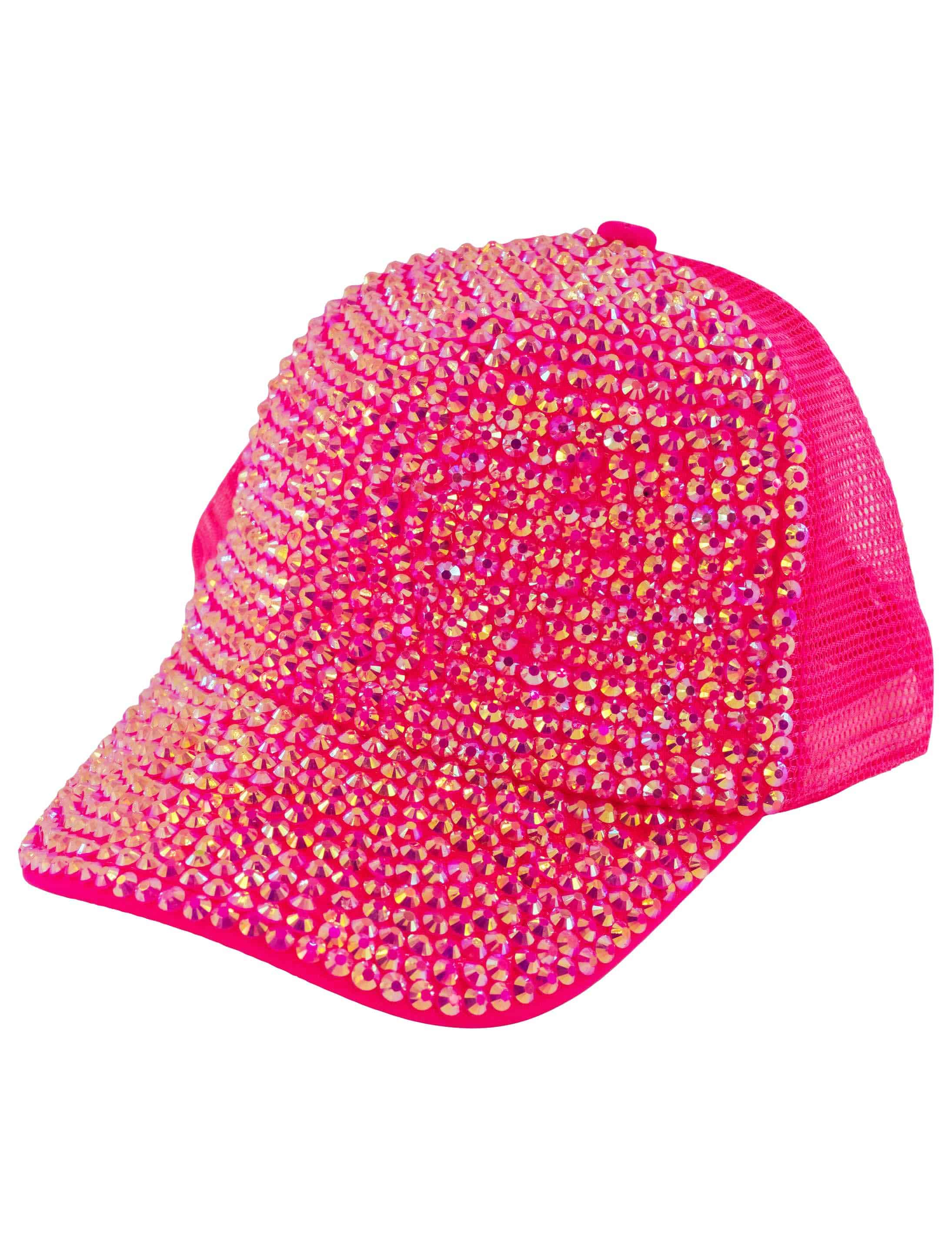 Baseball Cap mit Strass neonpink one size