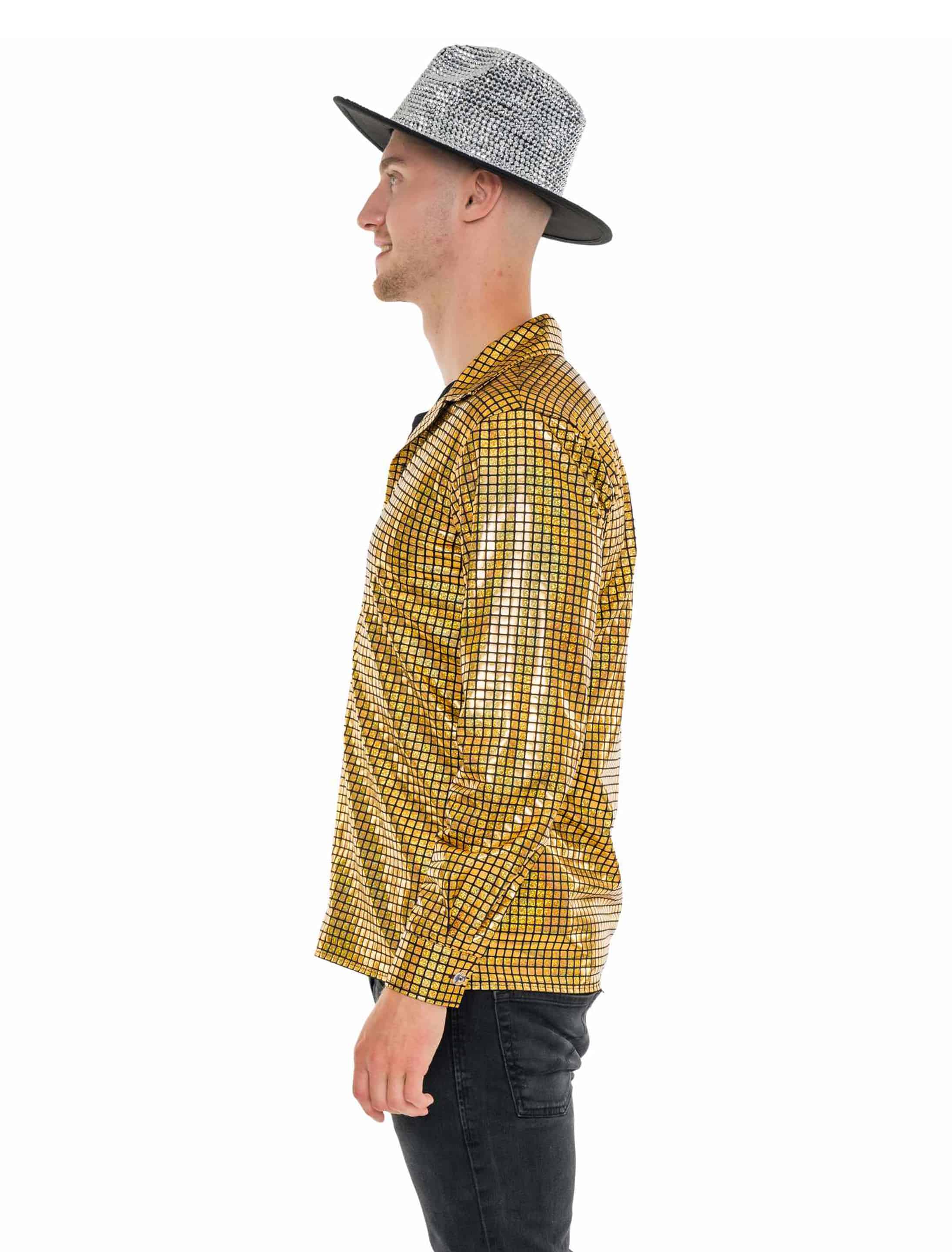 Hemd metallic Herren gold 3XL