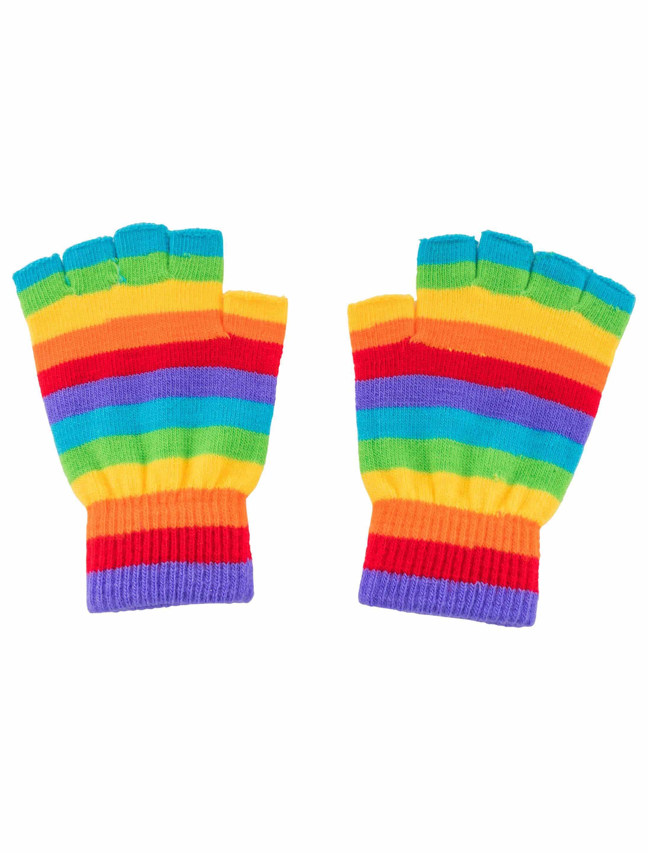 Strickhandschuhe fingerlos rainbow