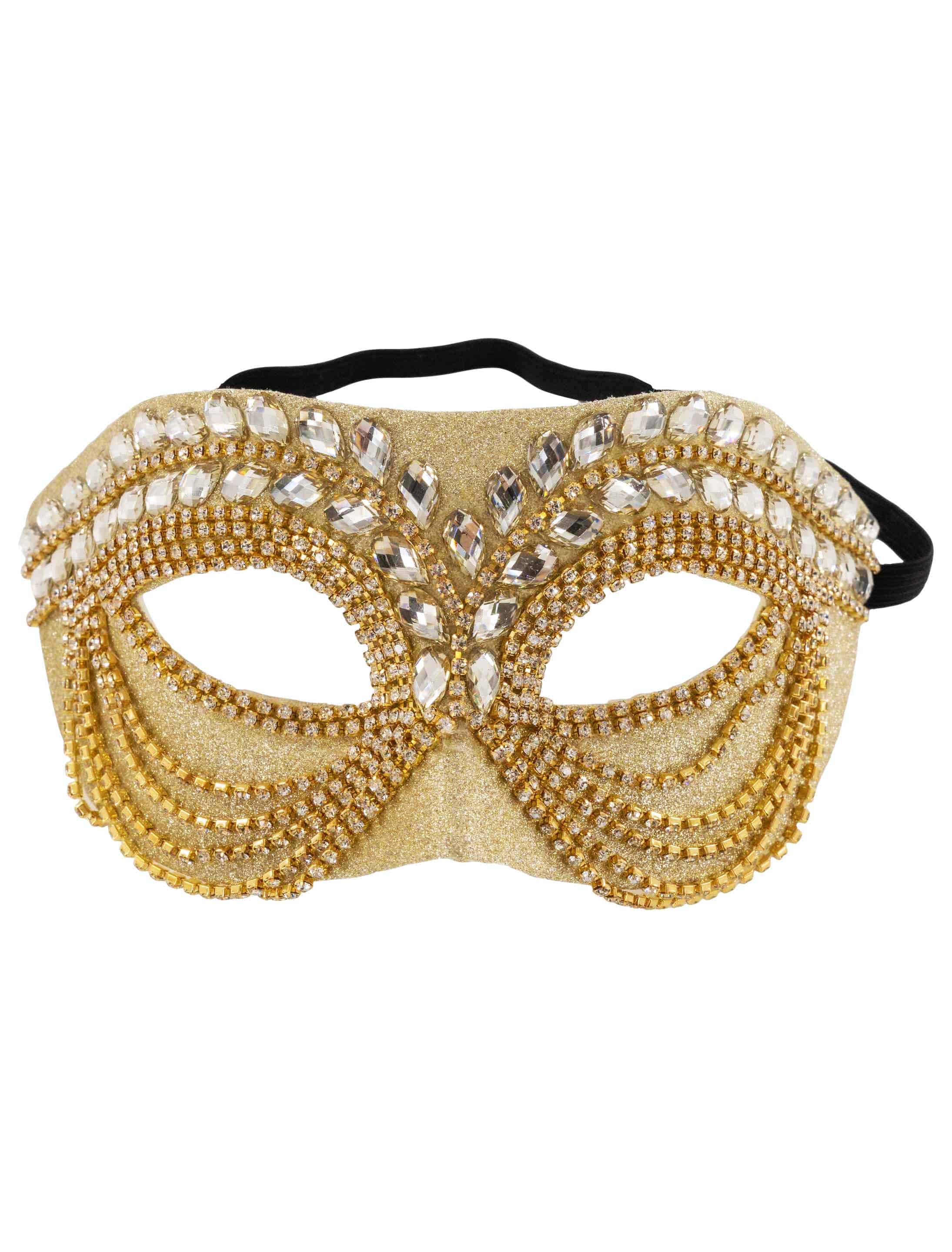 Maske mit Strass gold