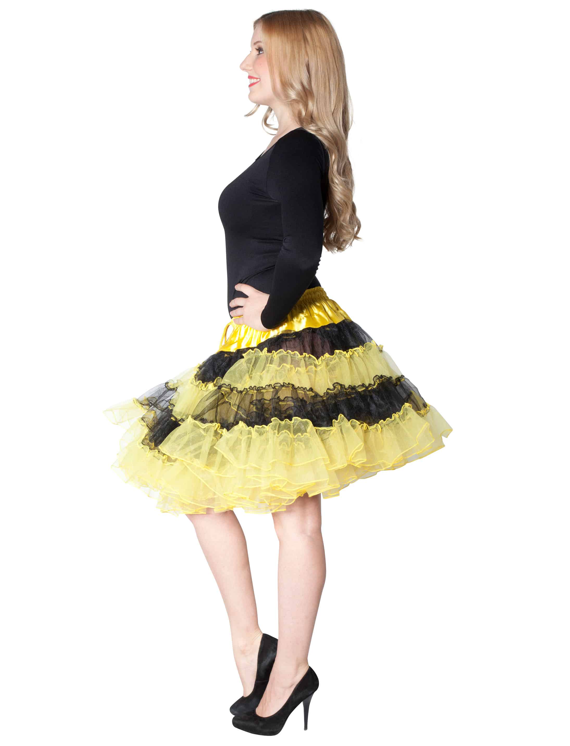 Petticoat de luxe Damen schwarz/gelb one size