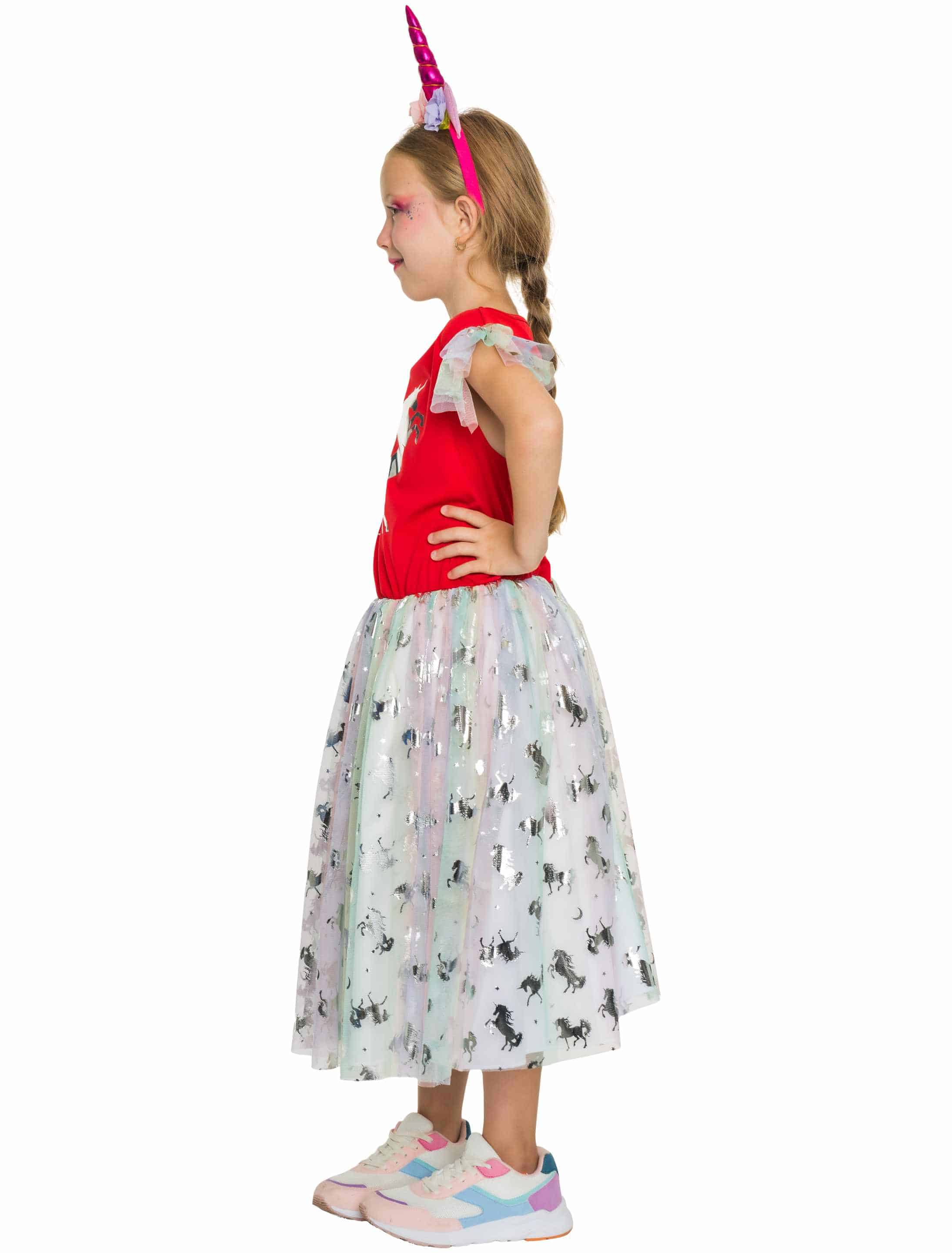 Kleid Einhorn bunt 116/128