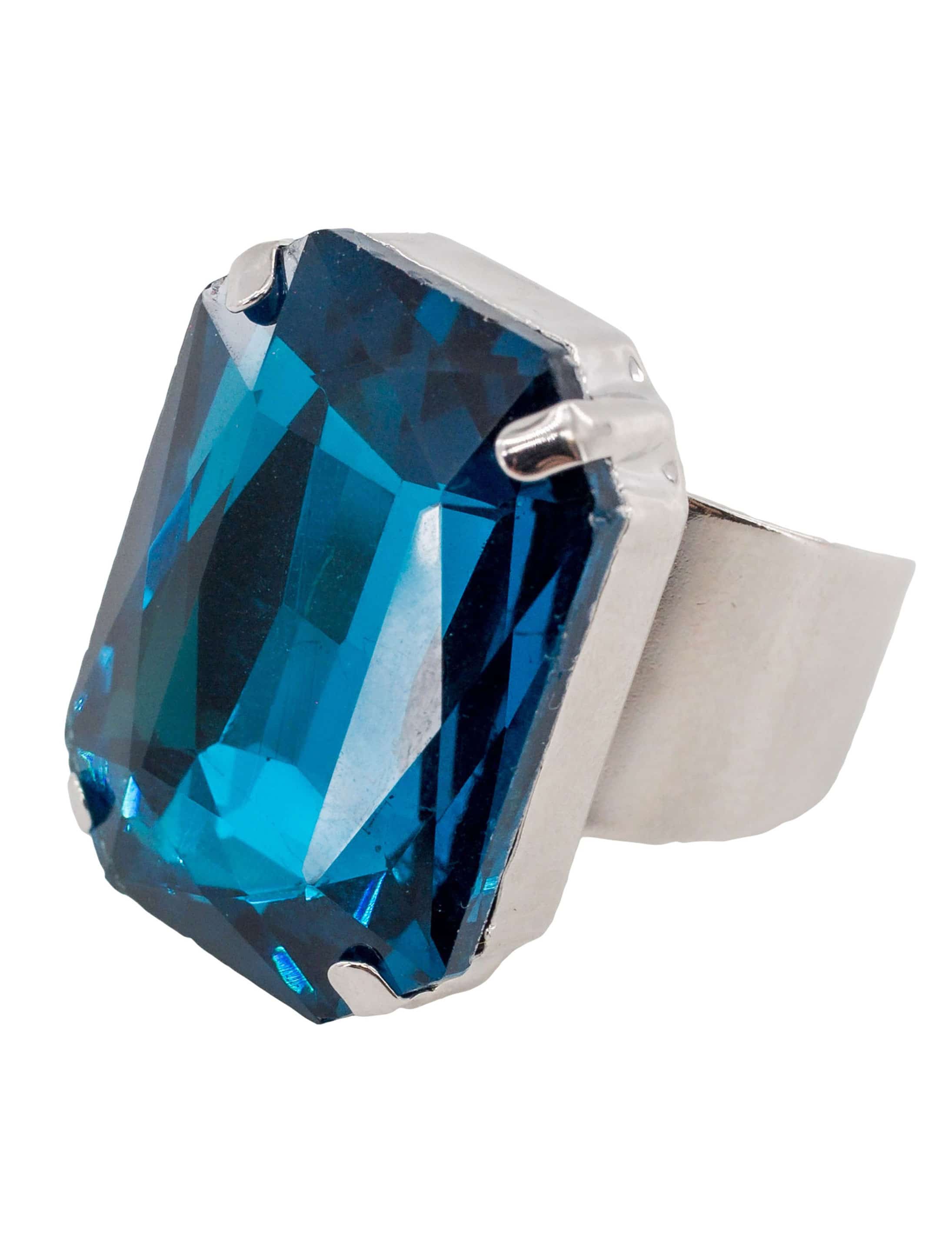 Ring mit Kristall blau
