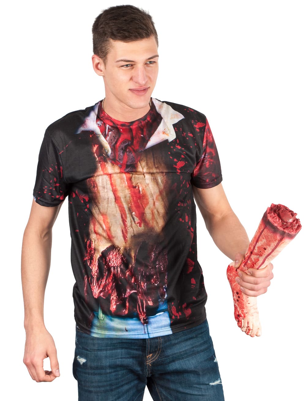 T-Shirt Zombie Herren schwarz XL