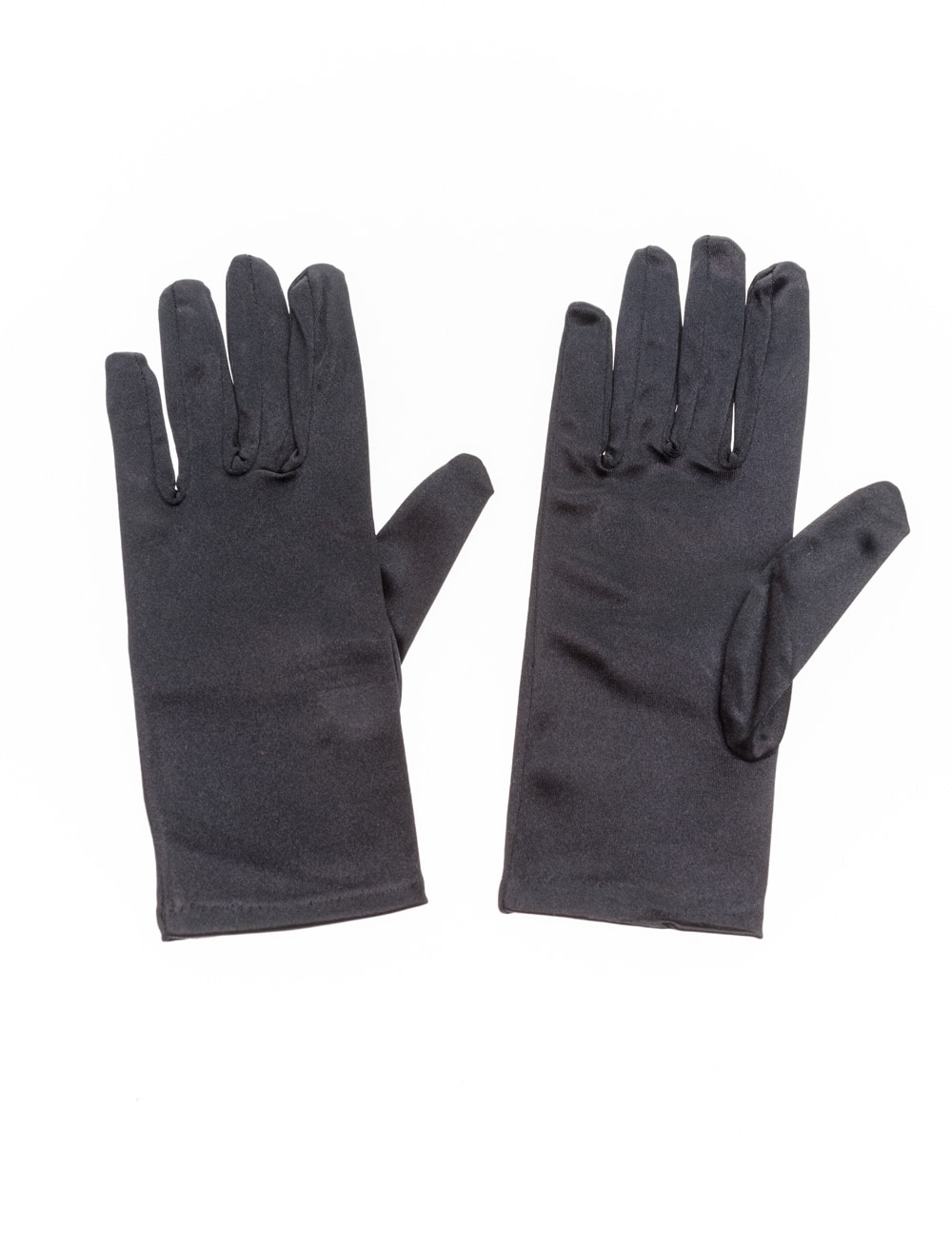 Handschuhe kurz Satin 20cm Damen schwarz one size