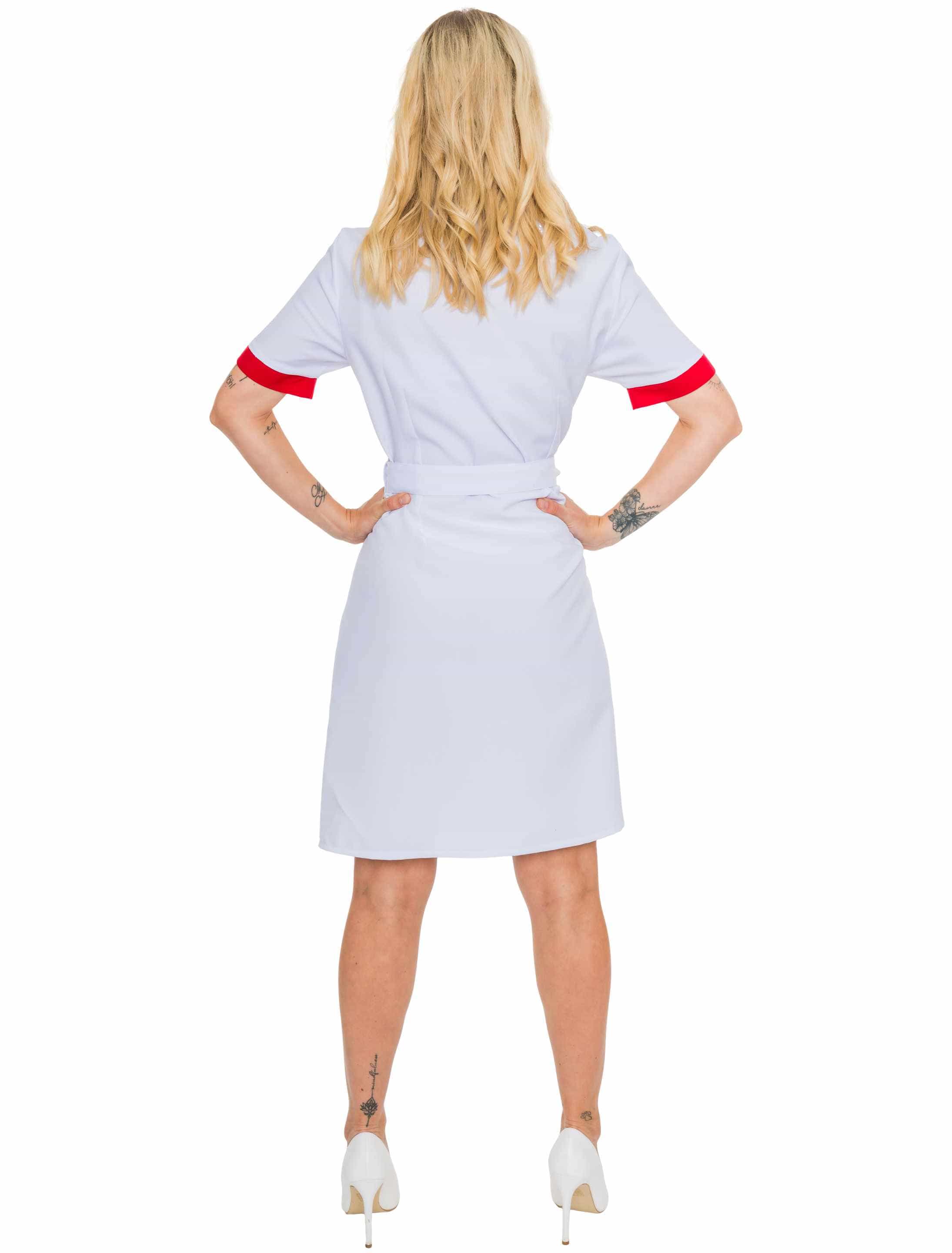 Kleid Krankenschwester Damen weiß L/XL