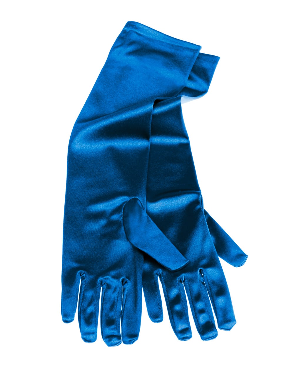 Handschuhe Satin 40cm blau