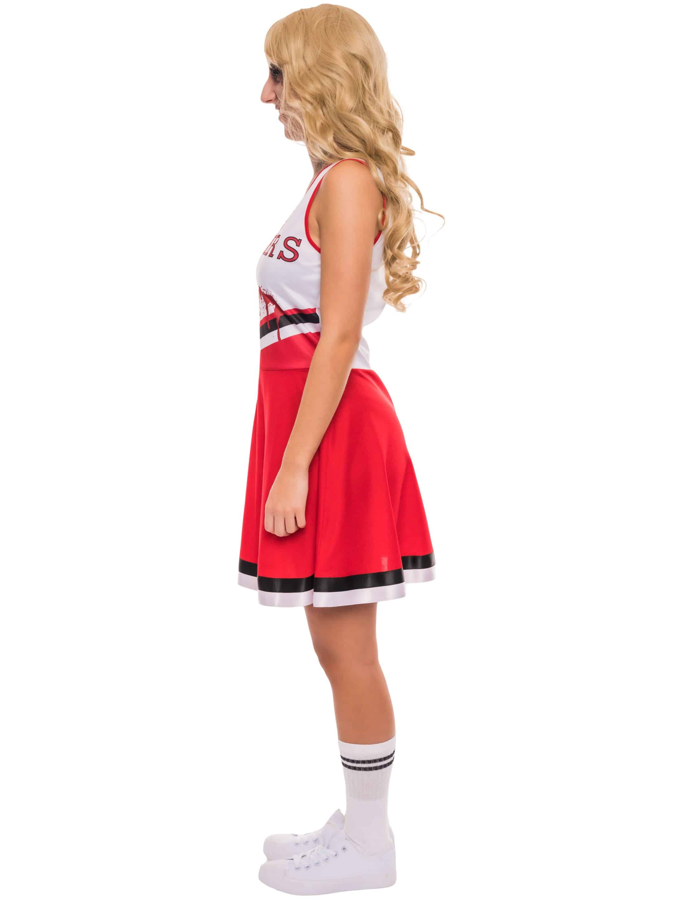 Kleid Cheerleader blutig Damen weiß/rot M