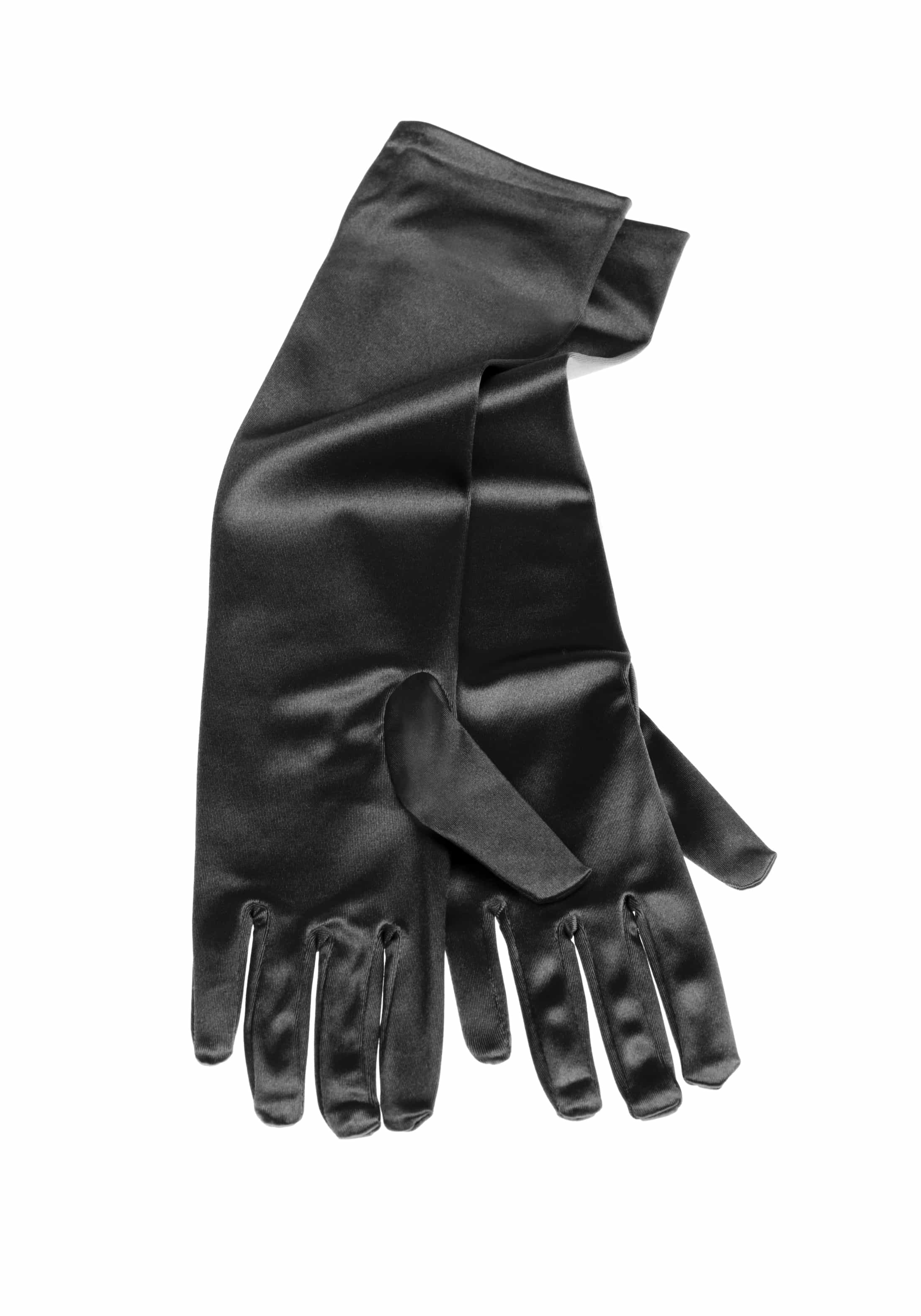 Handschuhe Satin 40cm Damen schwarz