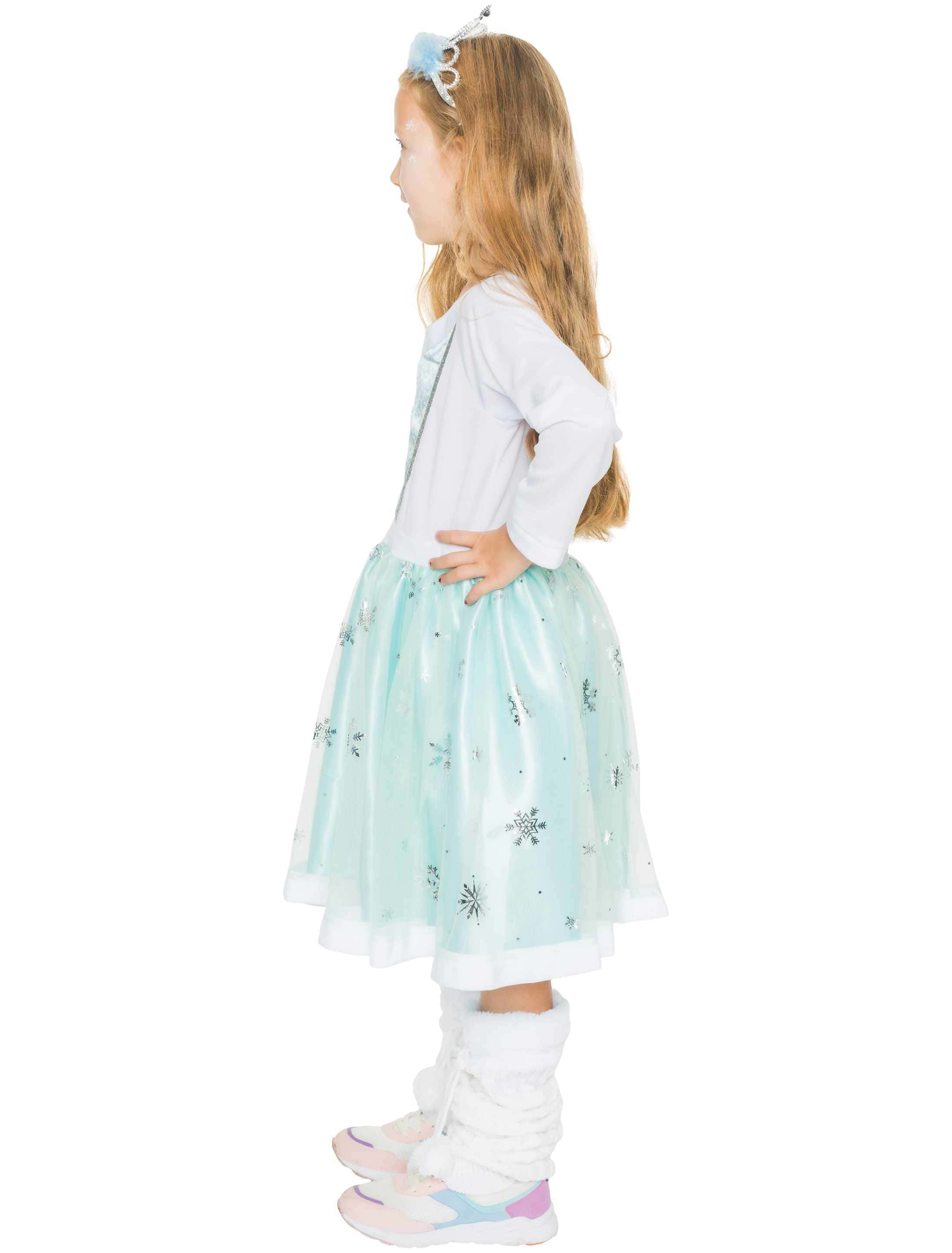 Kleid Eisprinzessin Kinder türkis/weiß 116