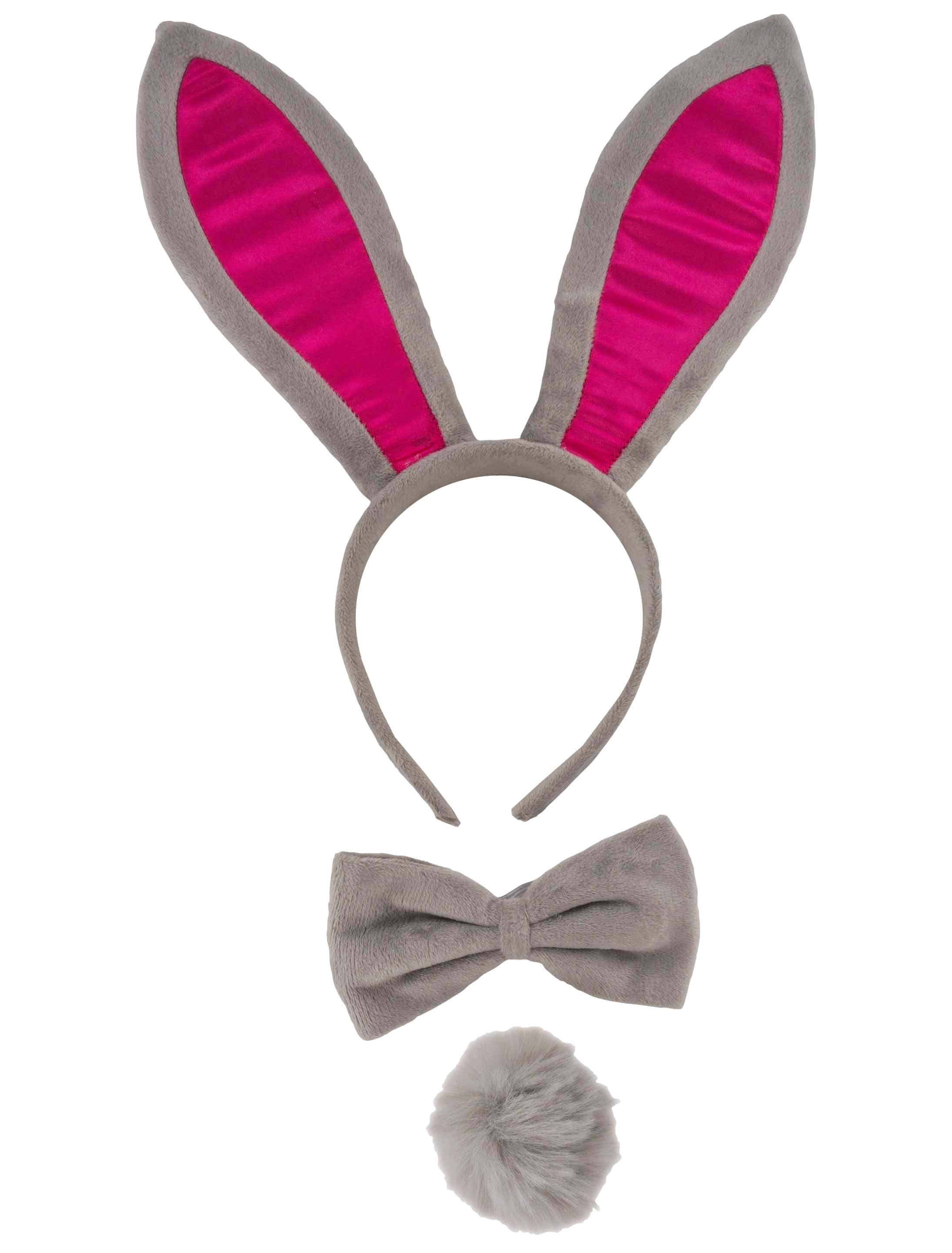 Bunny Set 3-tlg. grau/rosa