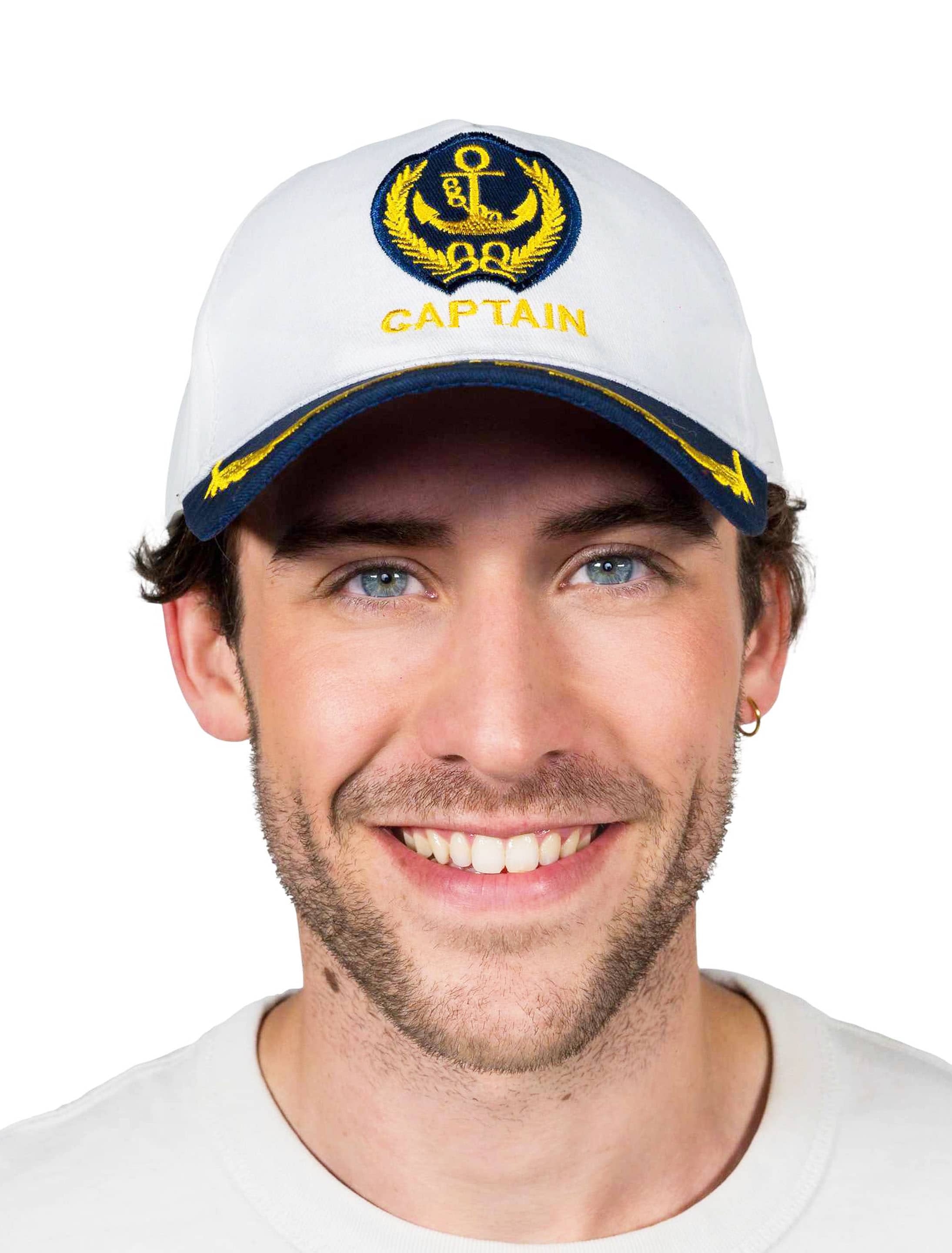 Baseball Cap Captain weiß/schwarz