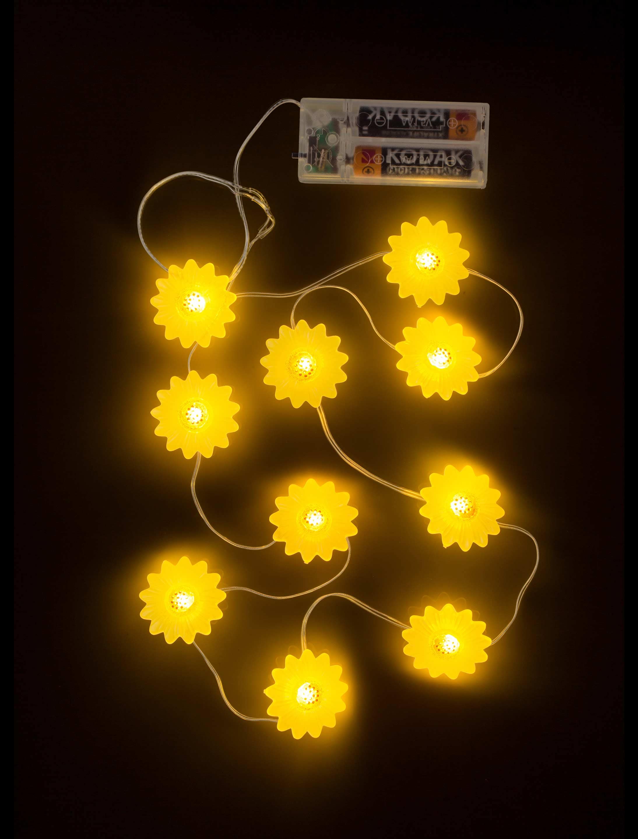 Lichterkette Sonnenblume LED 160 cm gelb