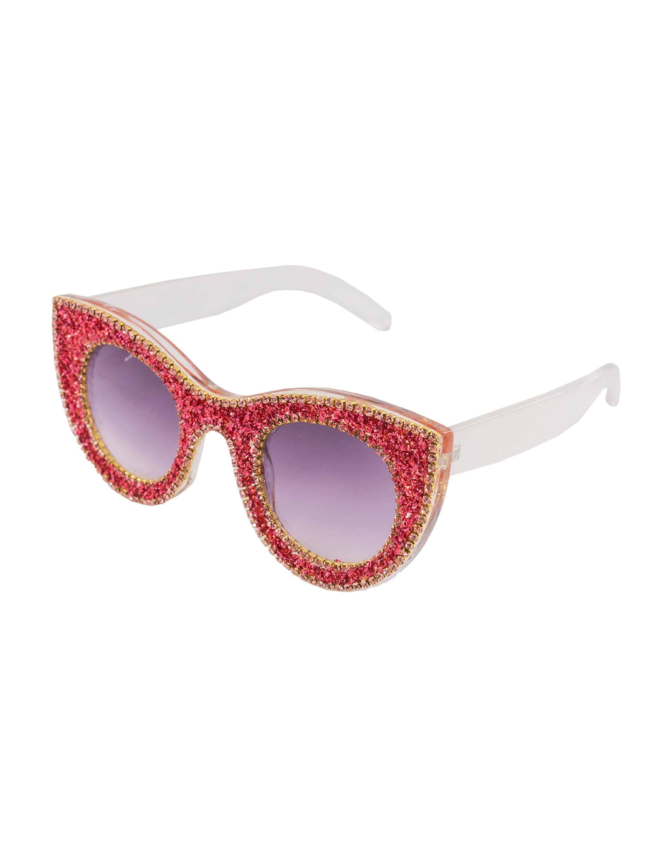 Brille Glamour Glitzer pink