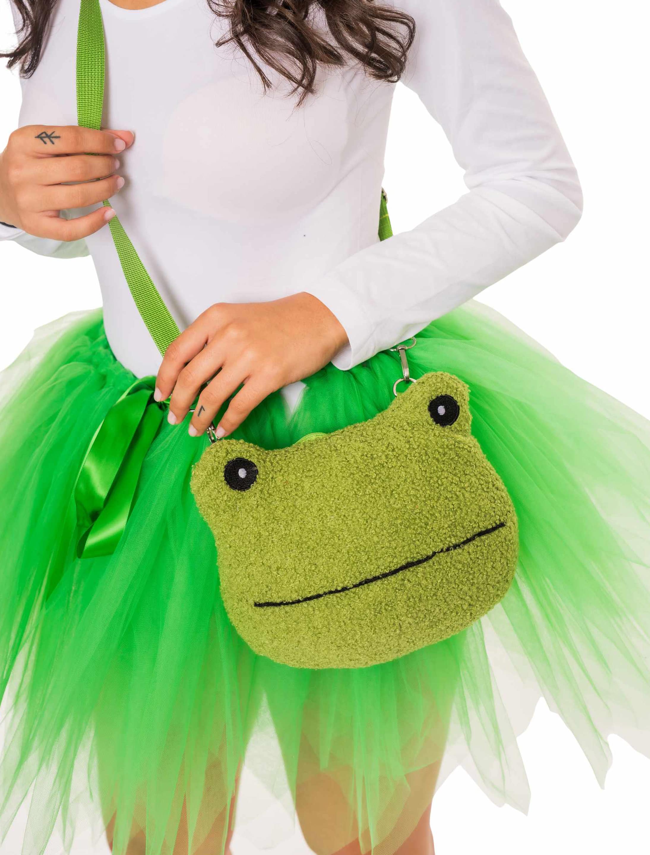 Tasche Froschkopf Plüsch grün