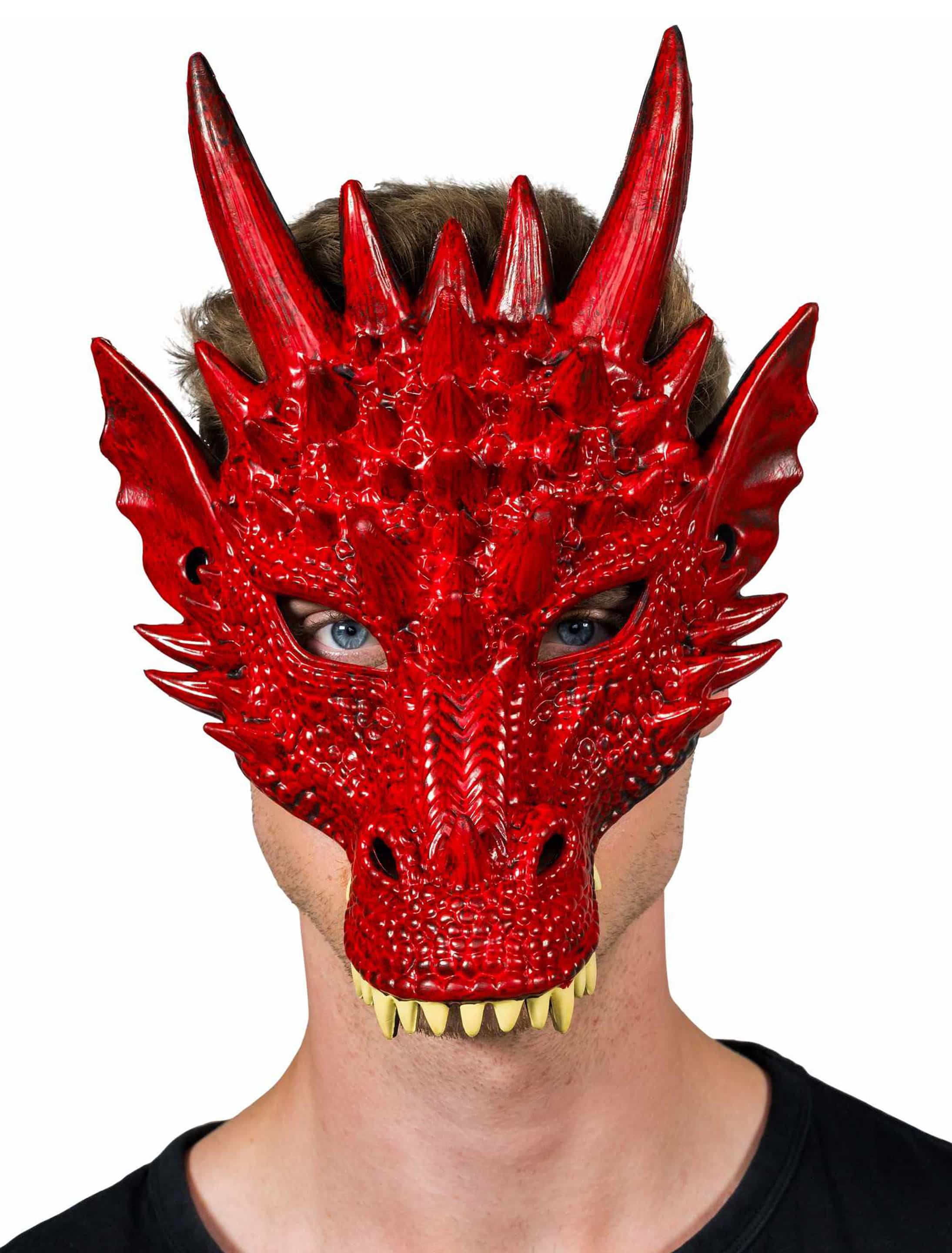 Maske Drache rot