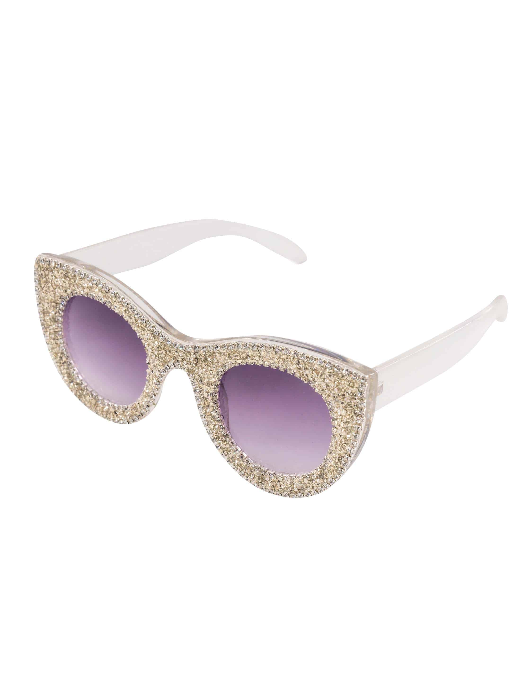 Brille Glamour Glitzer silber