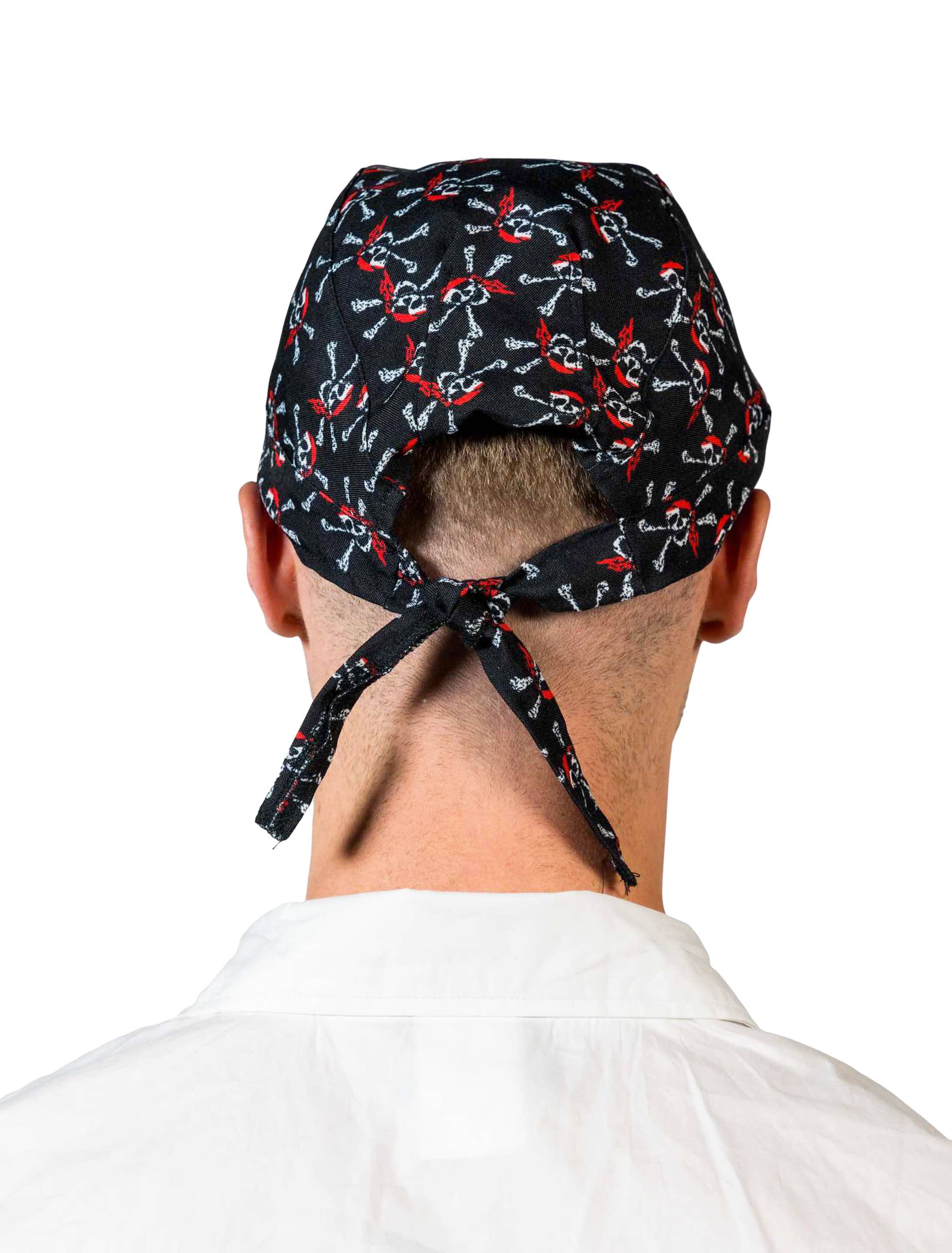 Bandana Pirat schwarz/weiß/rot