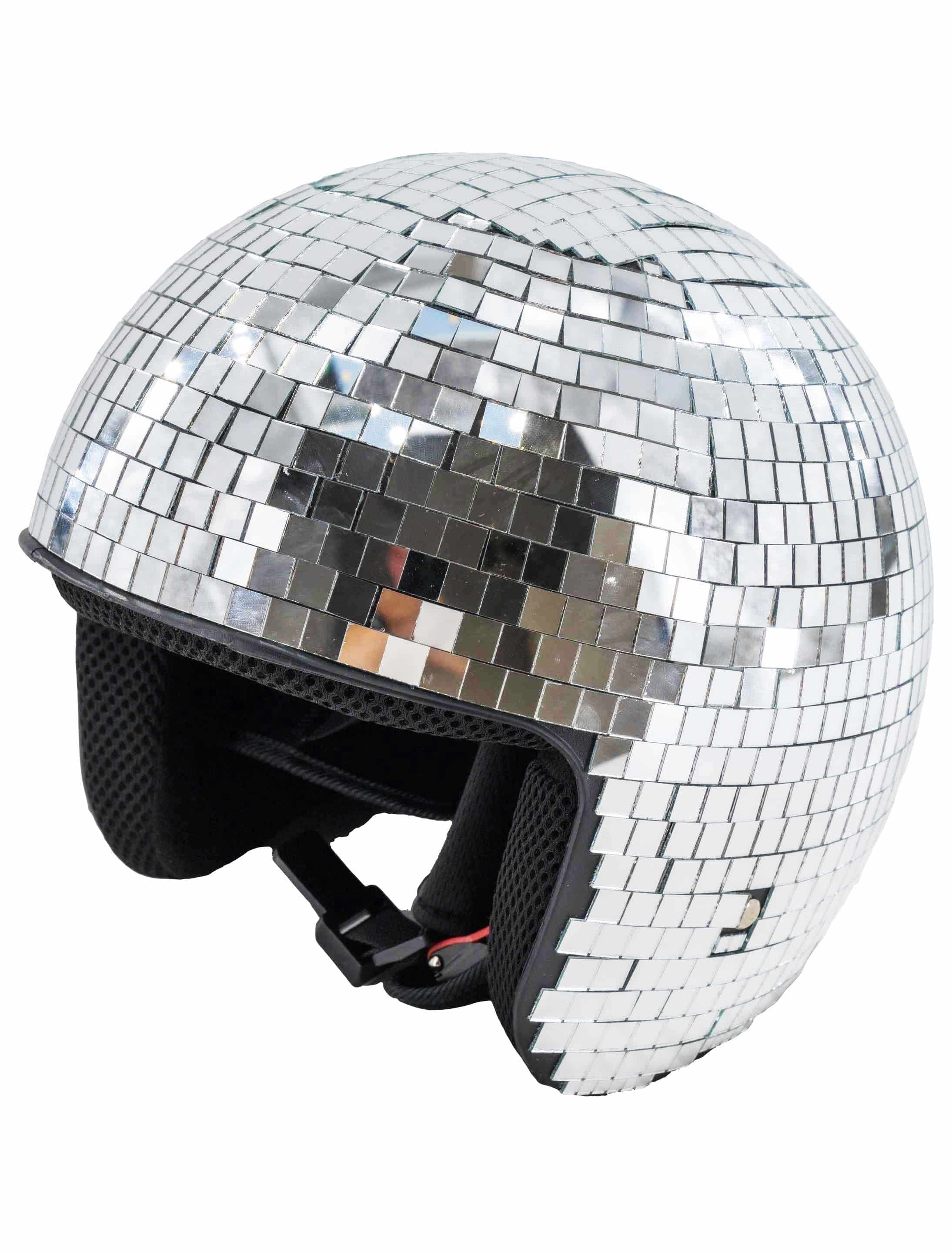 Helm mit Spiegelmosaik silber one size