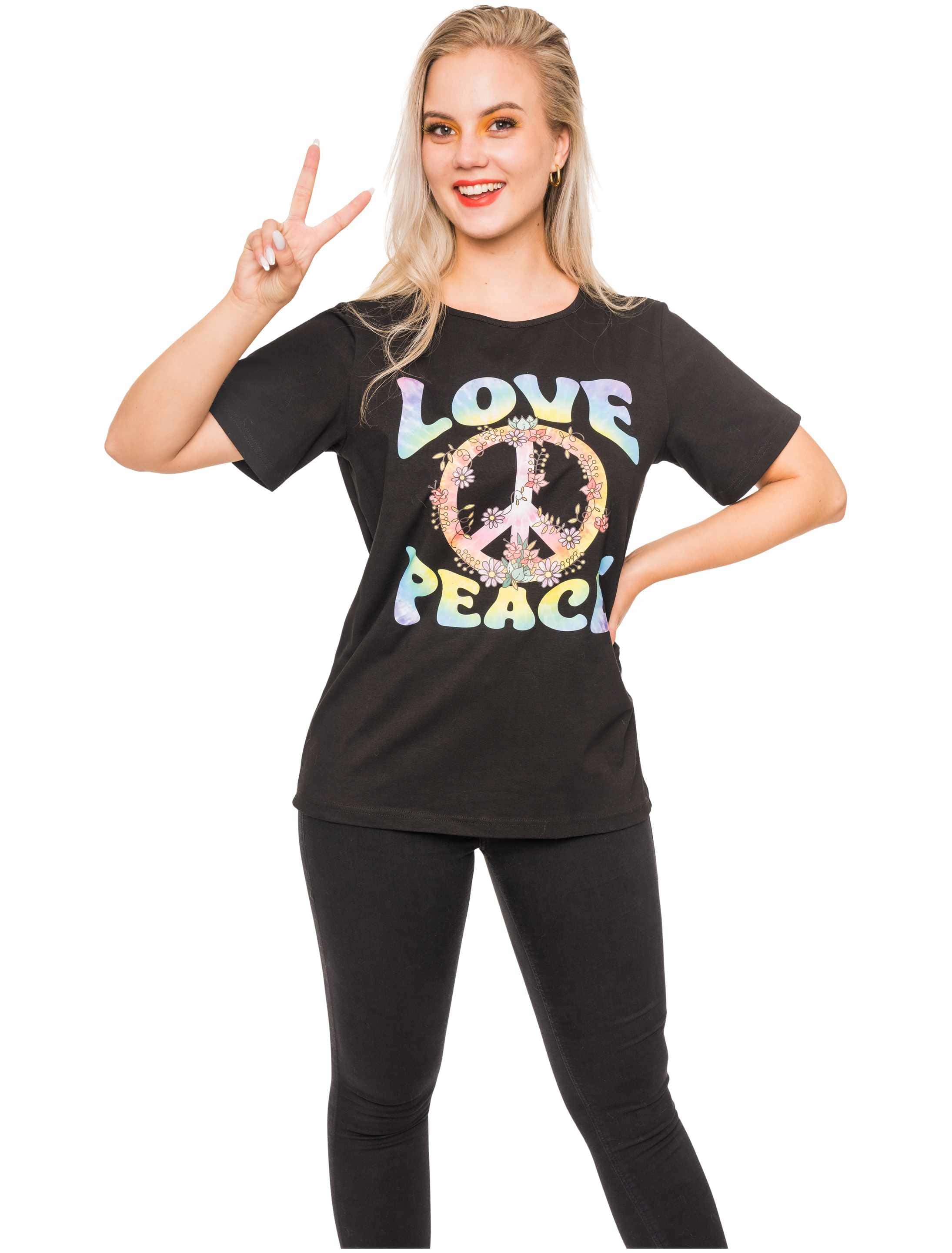 T-Shirt Love & Peace schwarz L