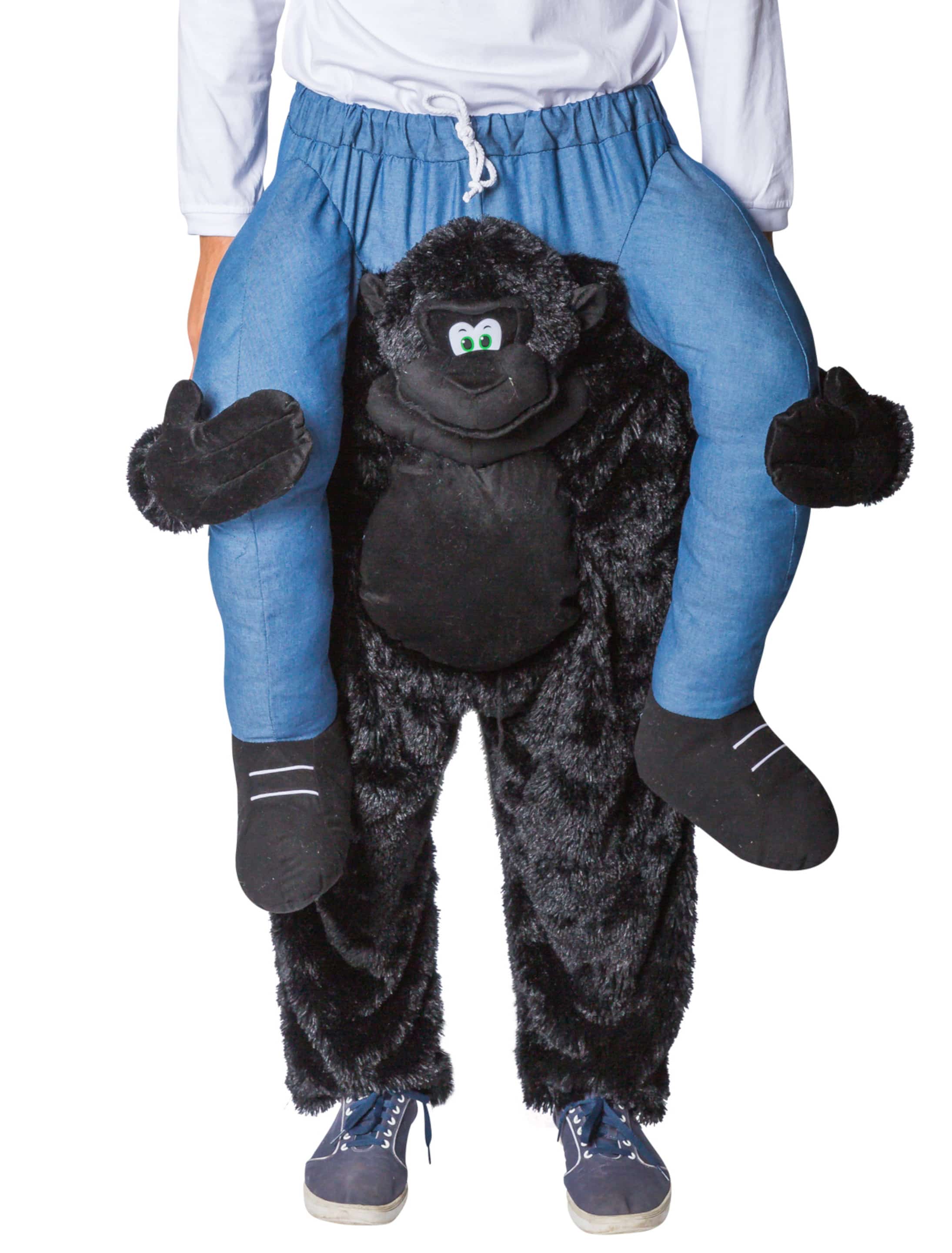 Huckepack Kostüm Gorilla schwarz one size