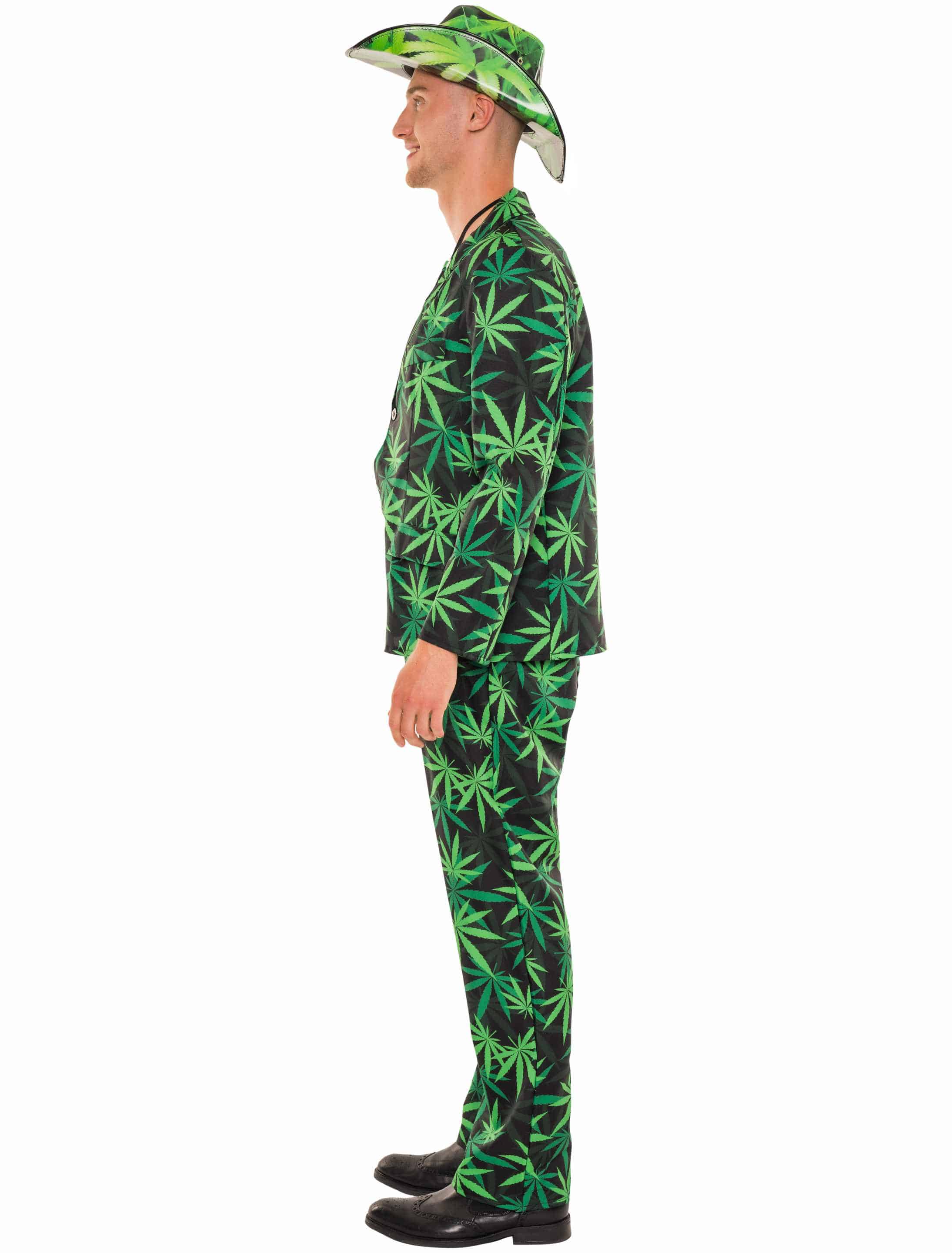 Anzug Cannabis 2-tlg. Herren grün/schwarz XL/2XL