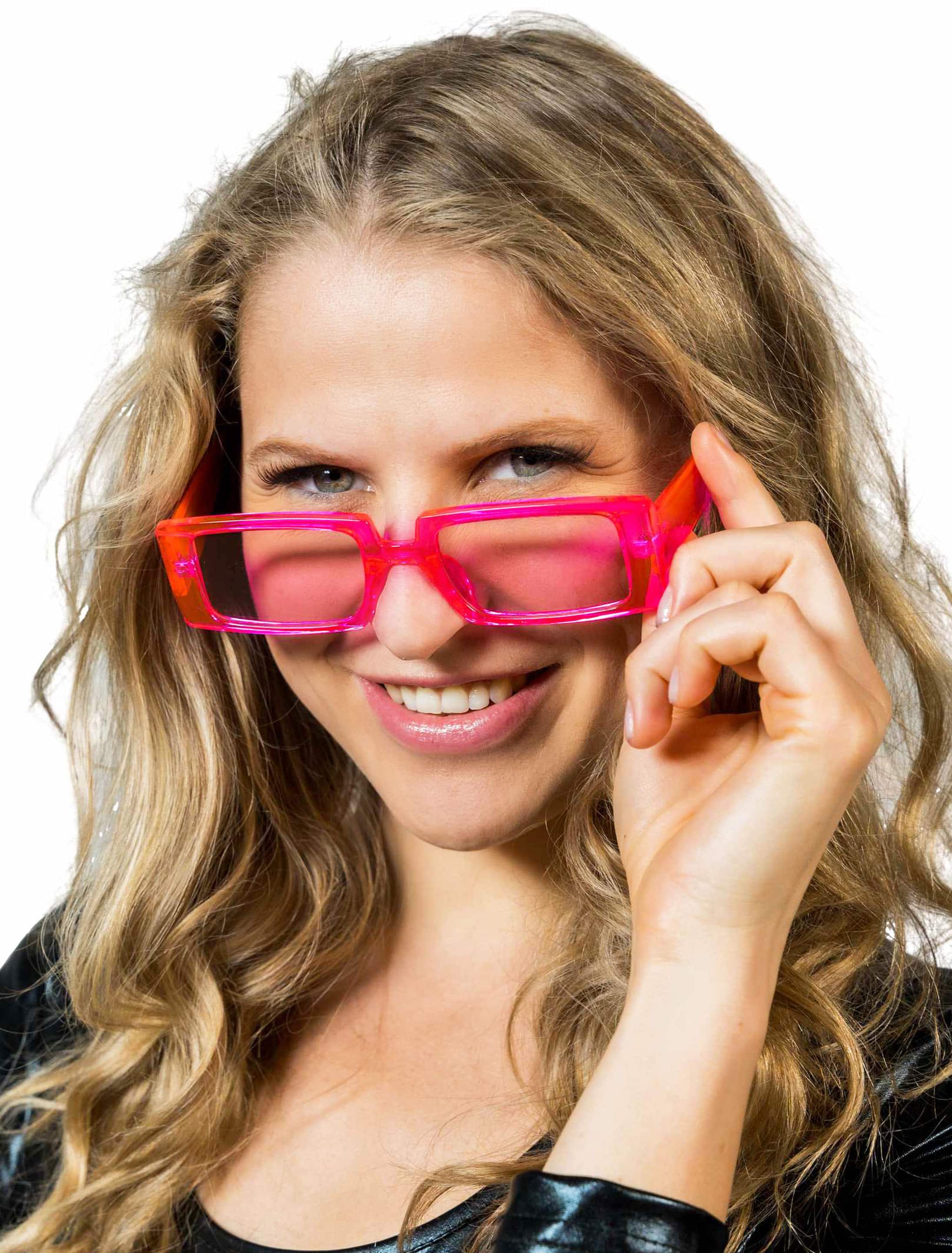 Brille Rechteck neonpink