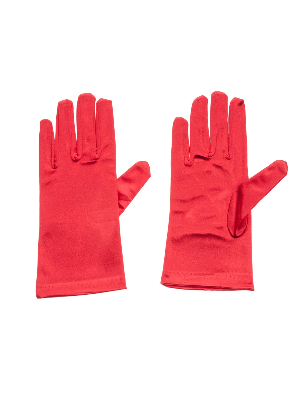 Handschuhe kurz Satin 20cm Damen rot one size