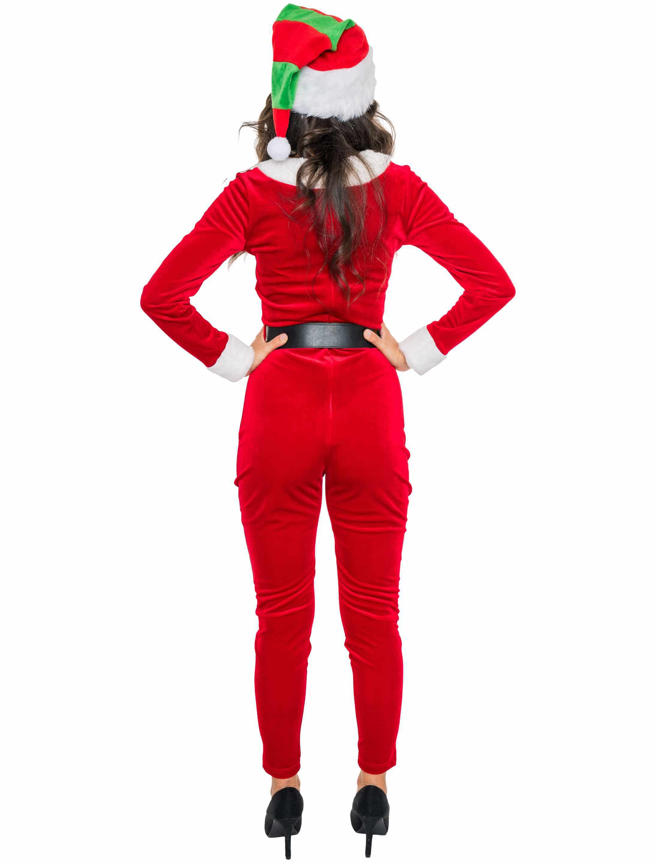 Jumpsuit Weihnachten Damen rot/weiß L