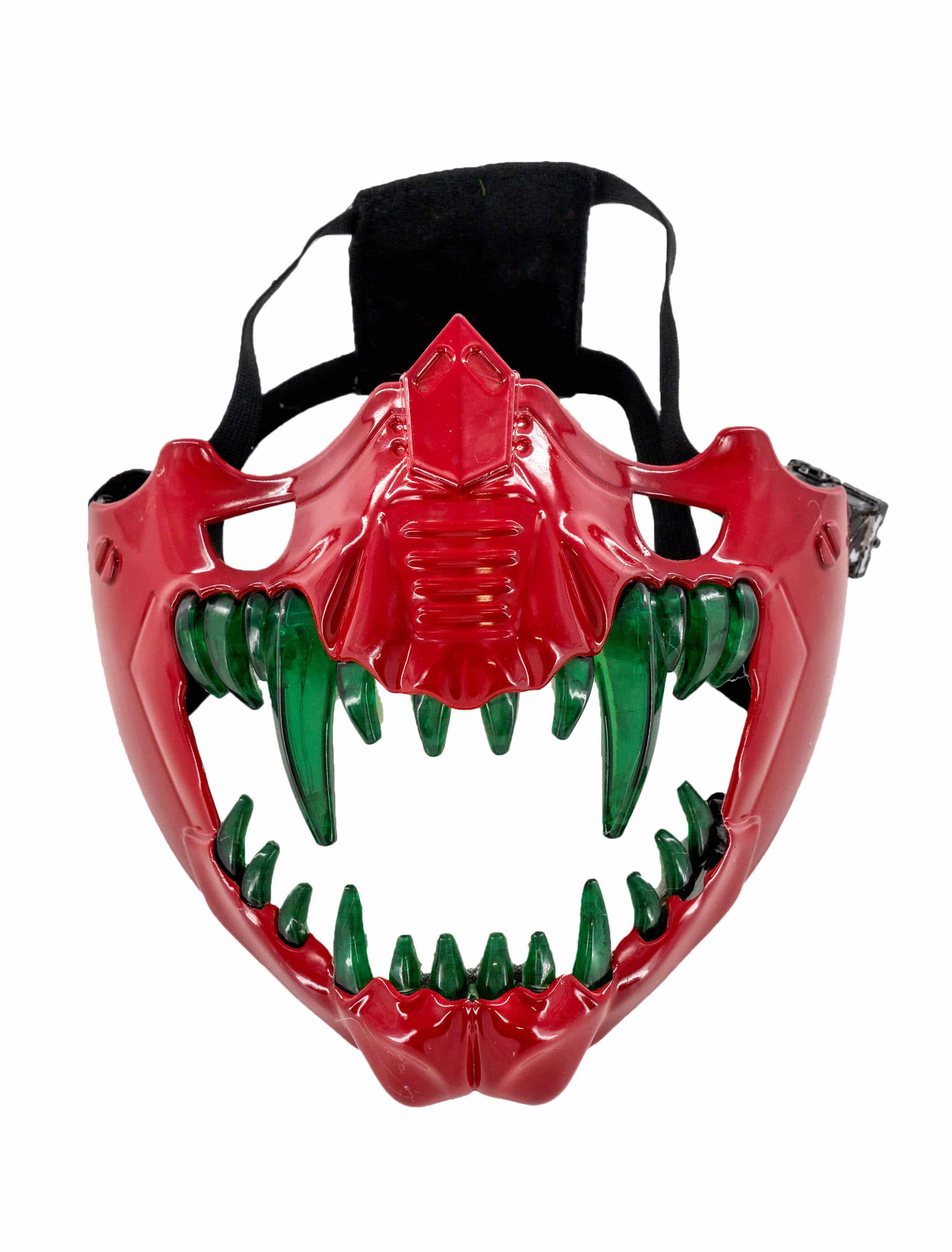 Maske Drache mit leuchtenden Zähnen LED rot/grün