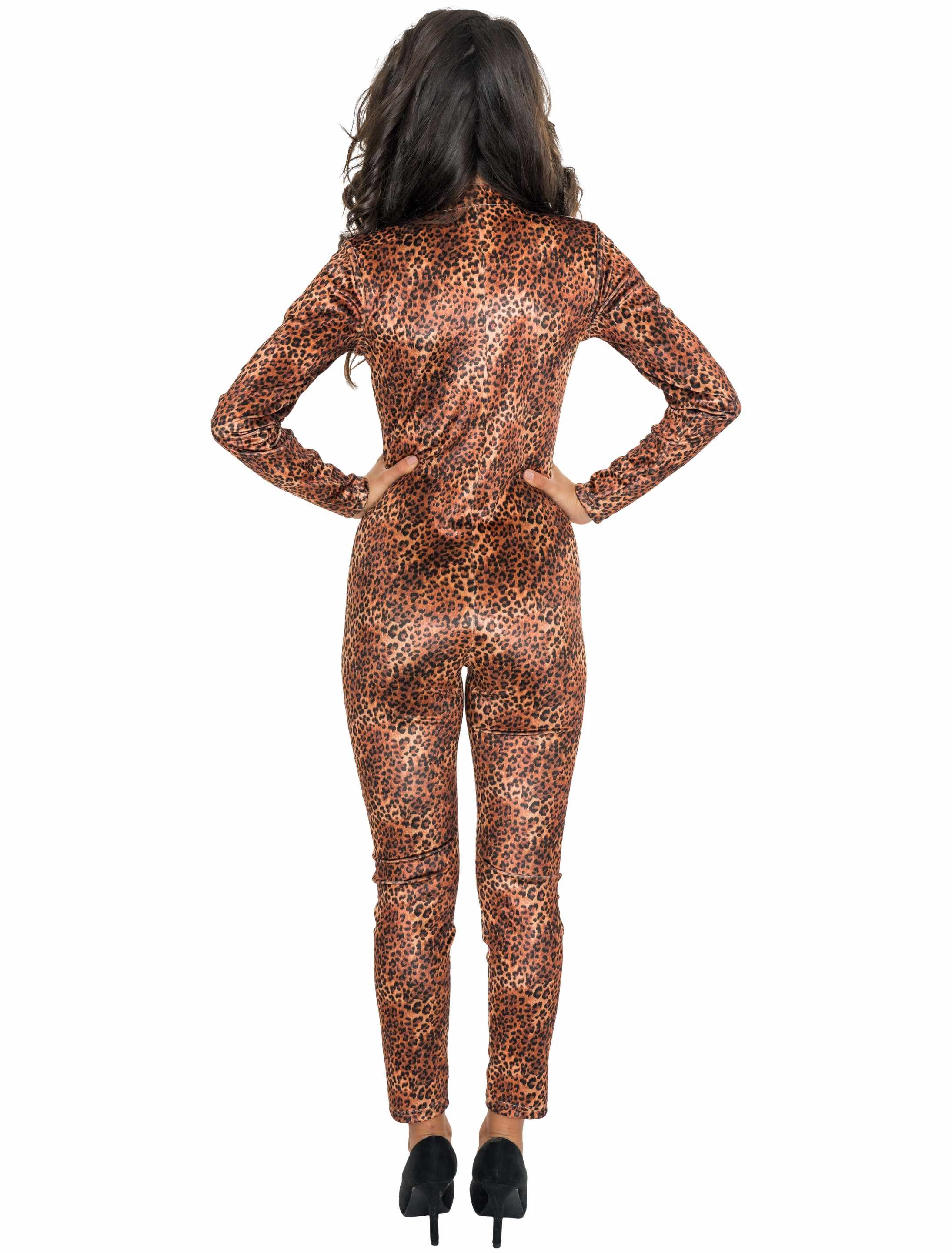 Catsuit Leopard Damen braun/schwarz M