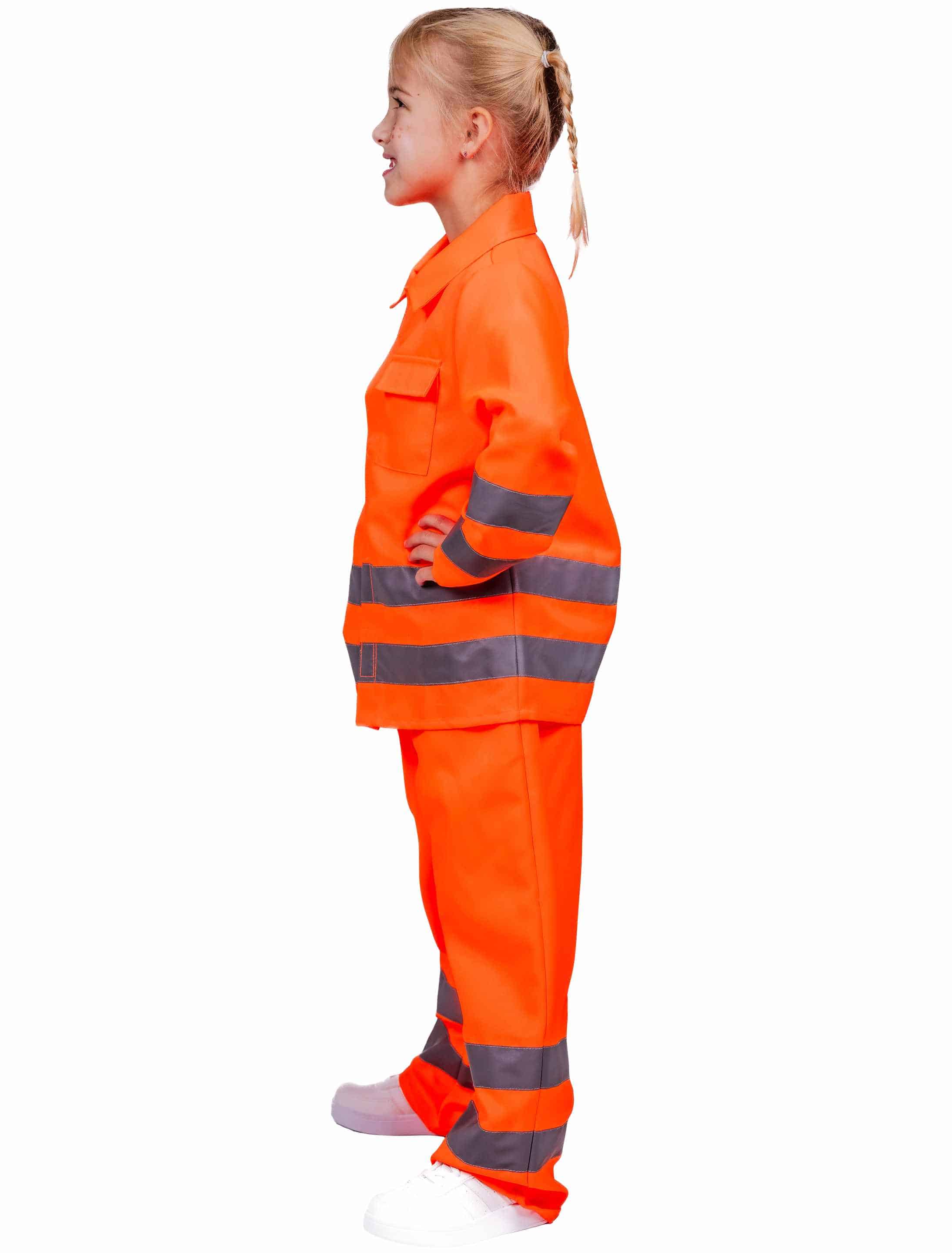 Kostüm Müllmann Kinder neonorange 104