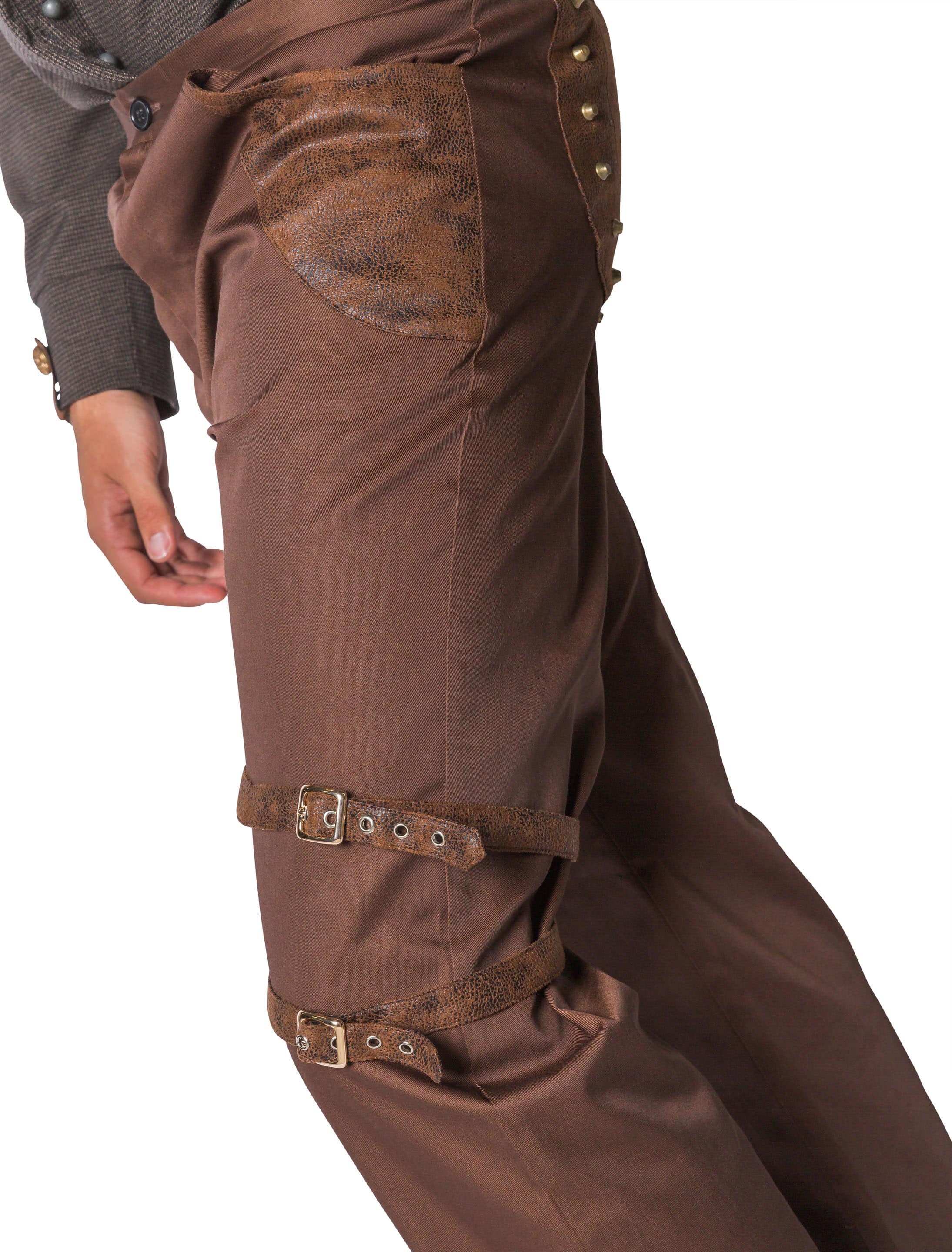 Hose Steampunk Herren braun 56