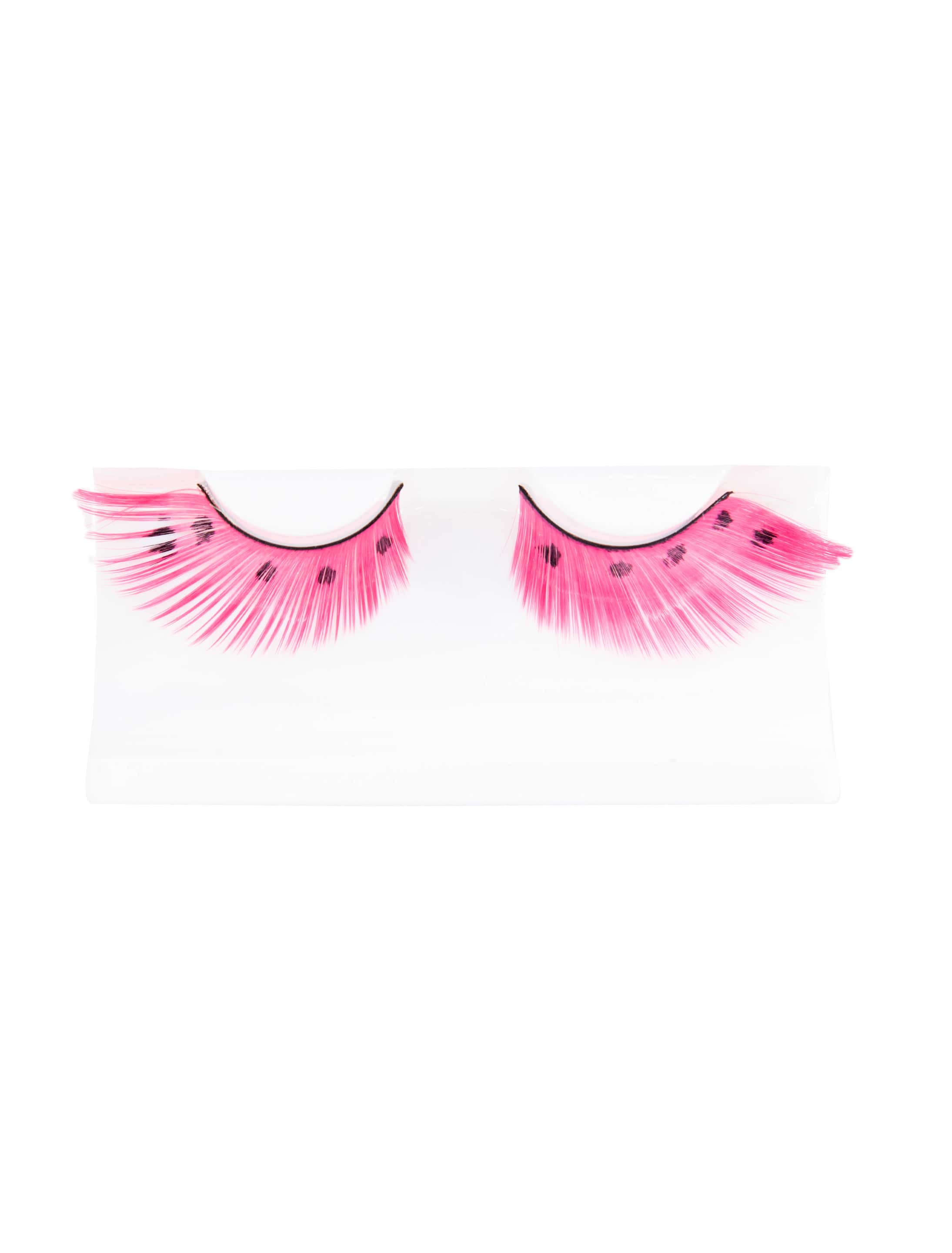 Wimpern mit Punkten neonpink