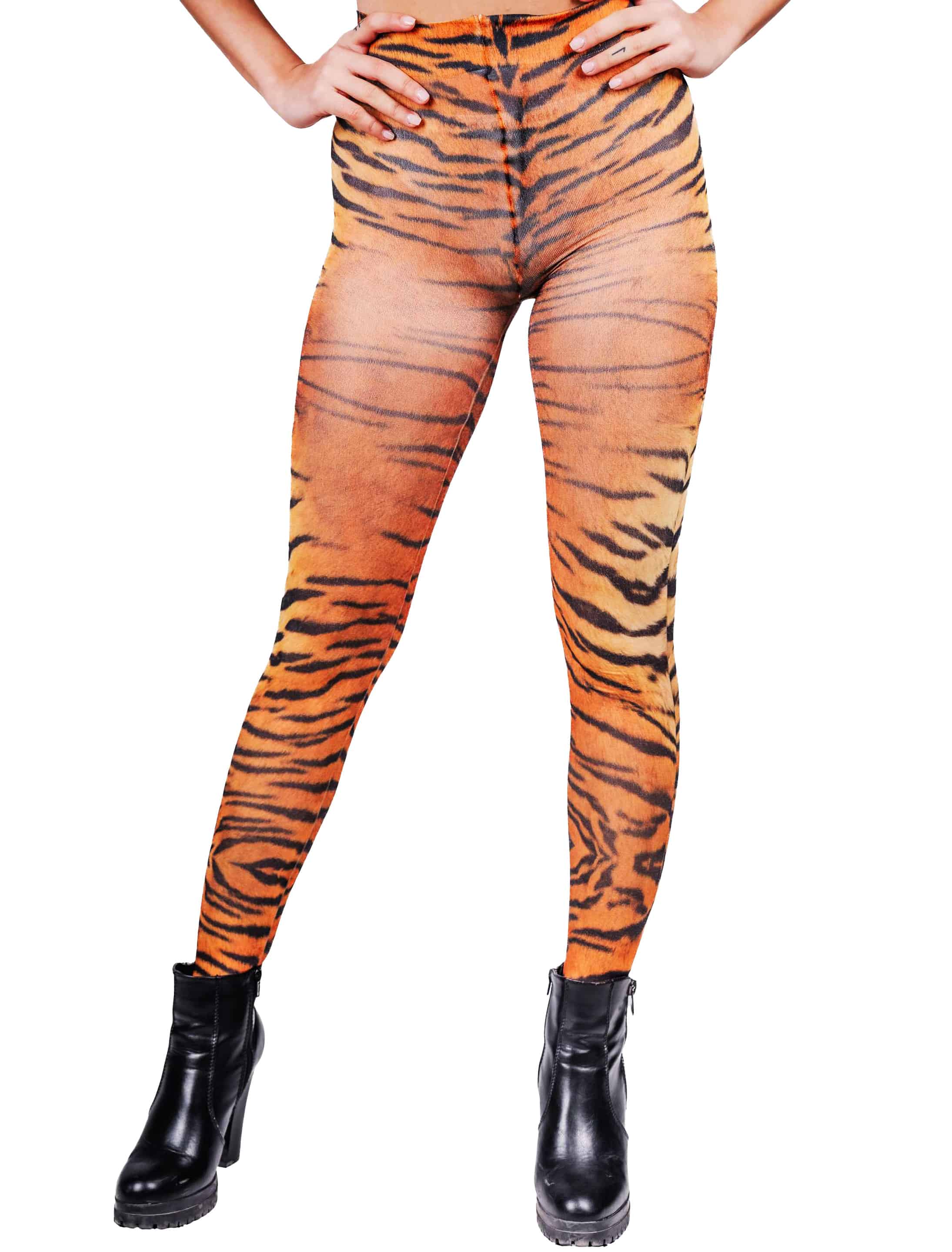 Strumpfhose Tiger schwarz/beige one size