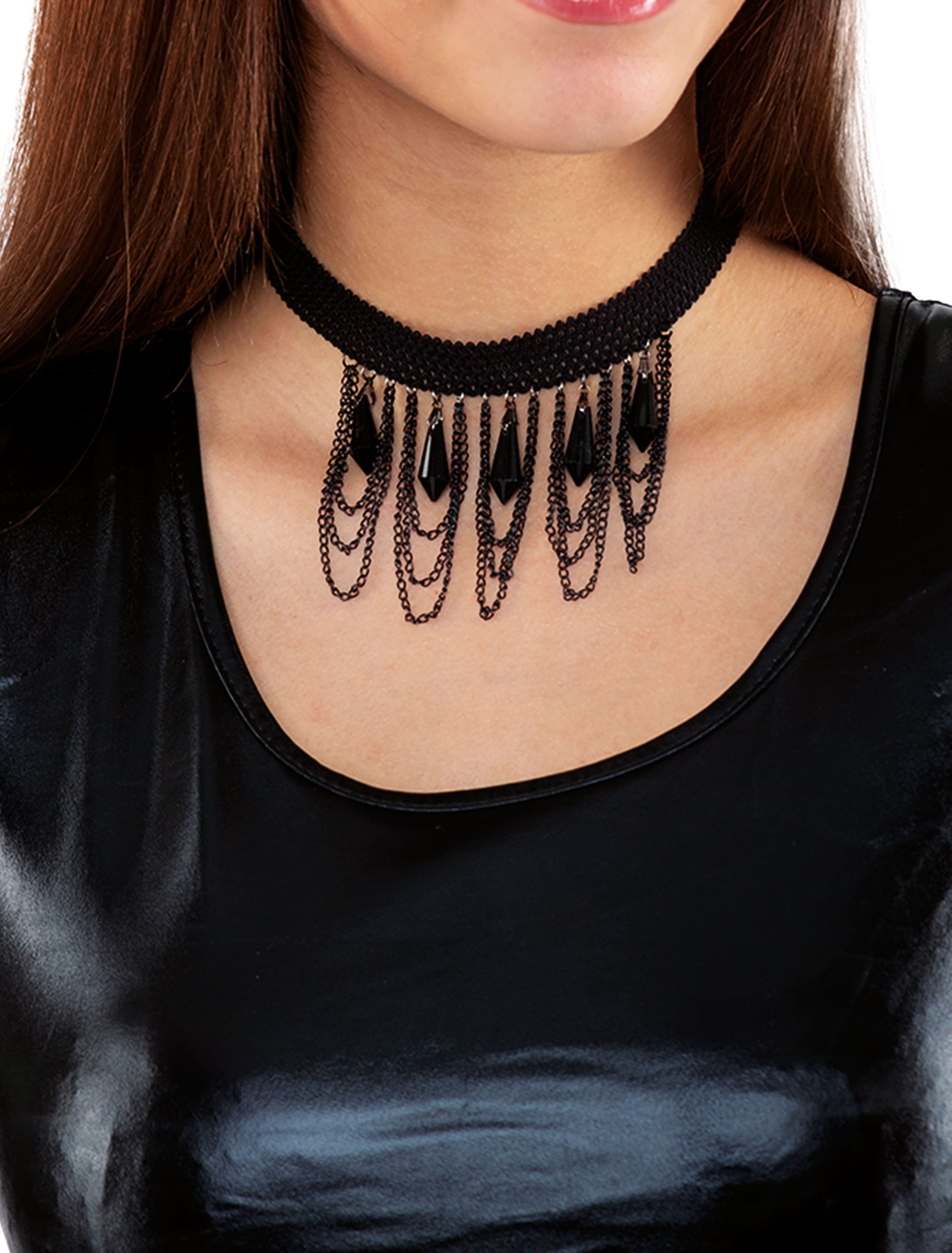 Choker mit Schmucksteinen schwarz