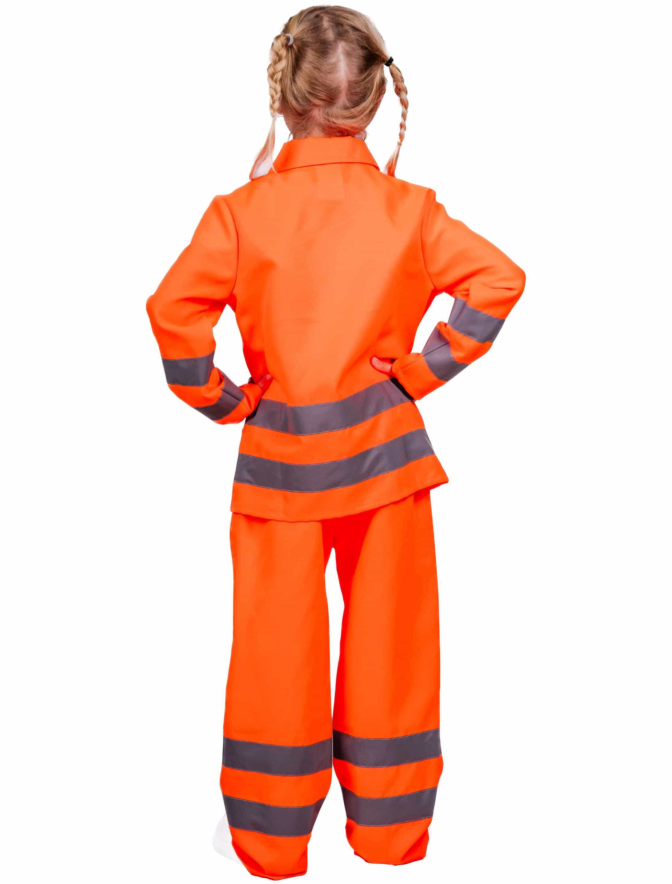 Kostüm Müllmann Kinder neonorange 104