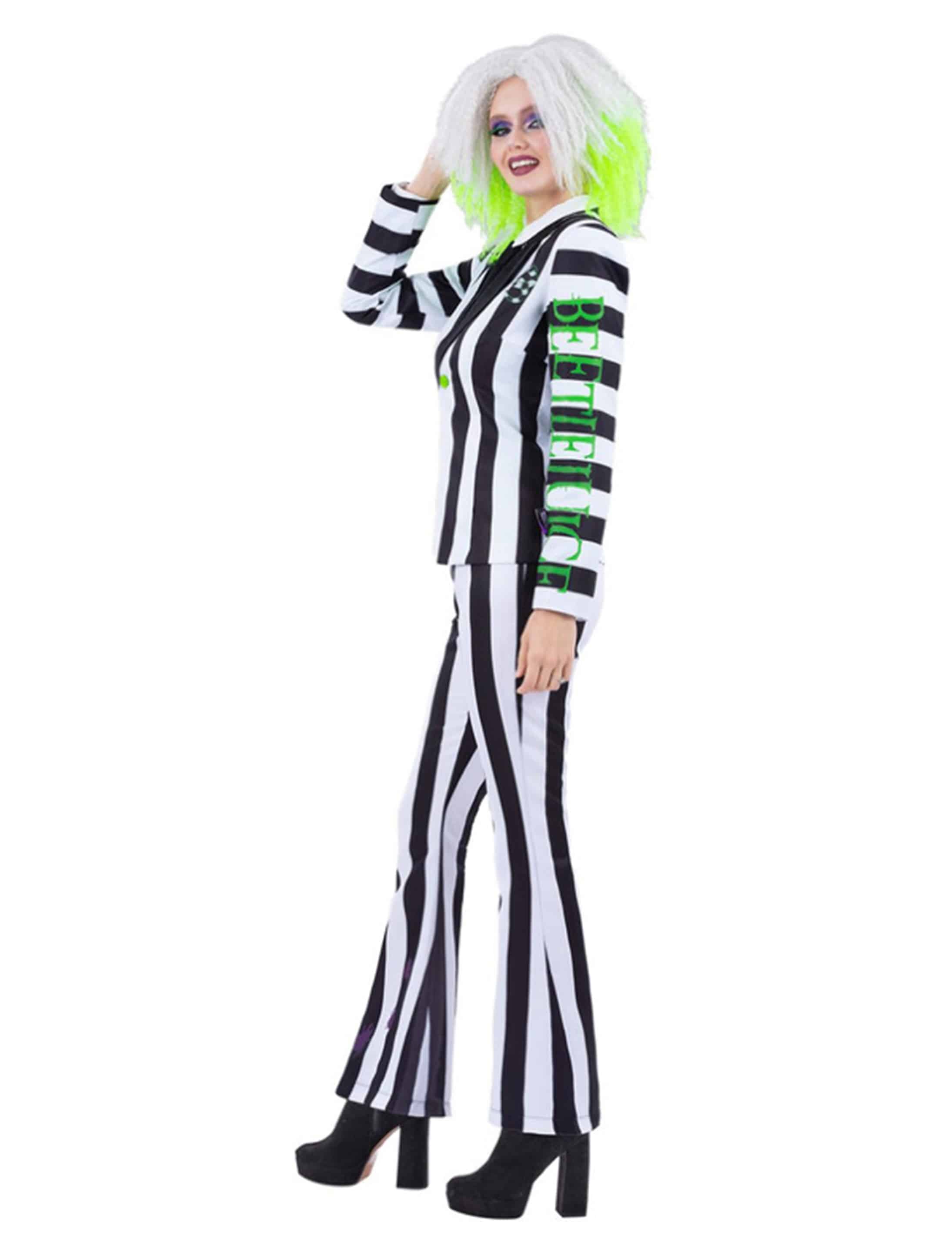 Anzug Beetlejuice 3tlg. Damen schwarz/weiß L