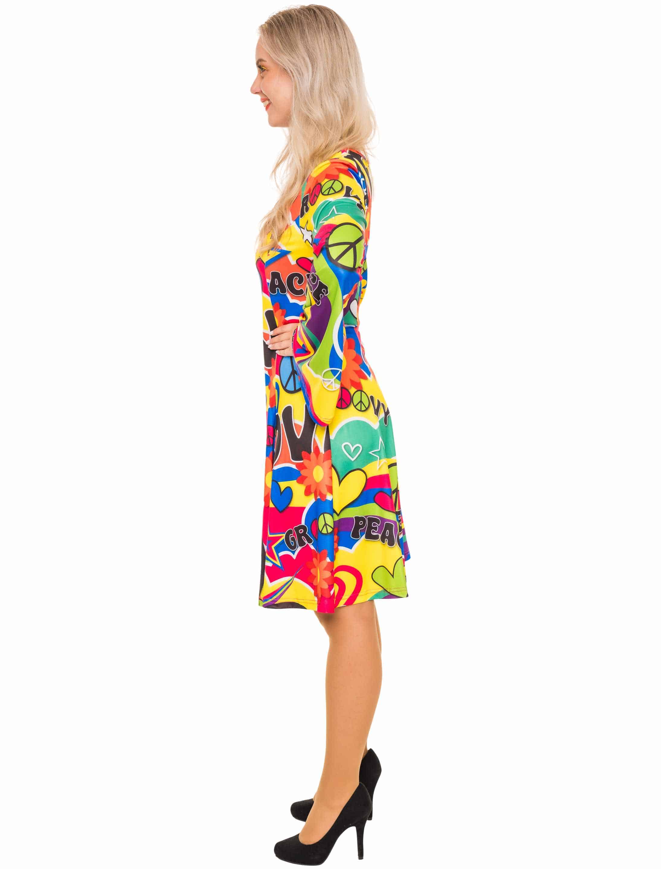 Kleid Hippie Damen bunt 3XL