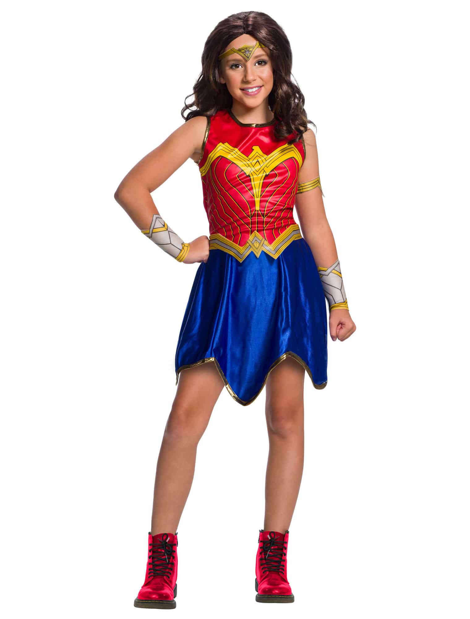 Kostüm Wonder Woman 5tlg. rot/blau 5-7 Jahre